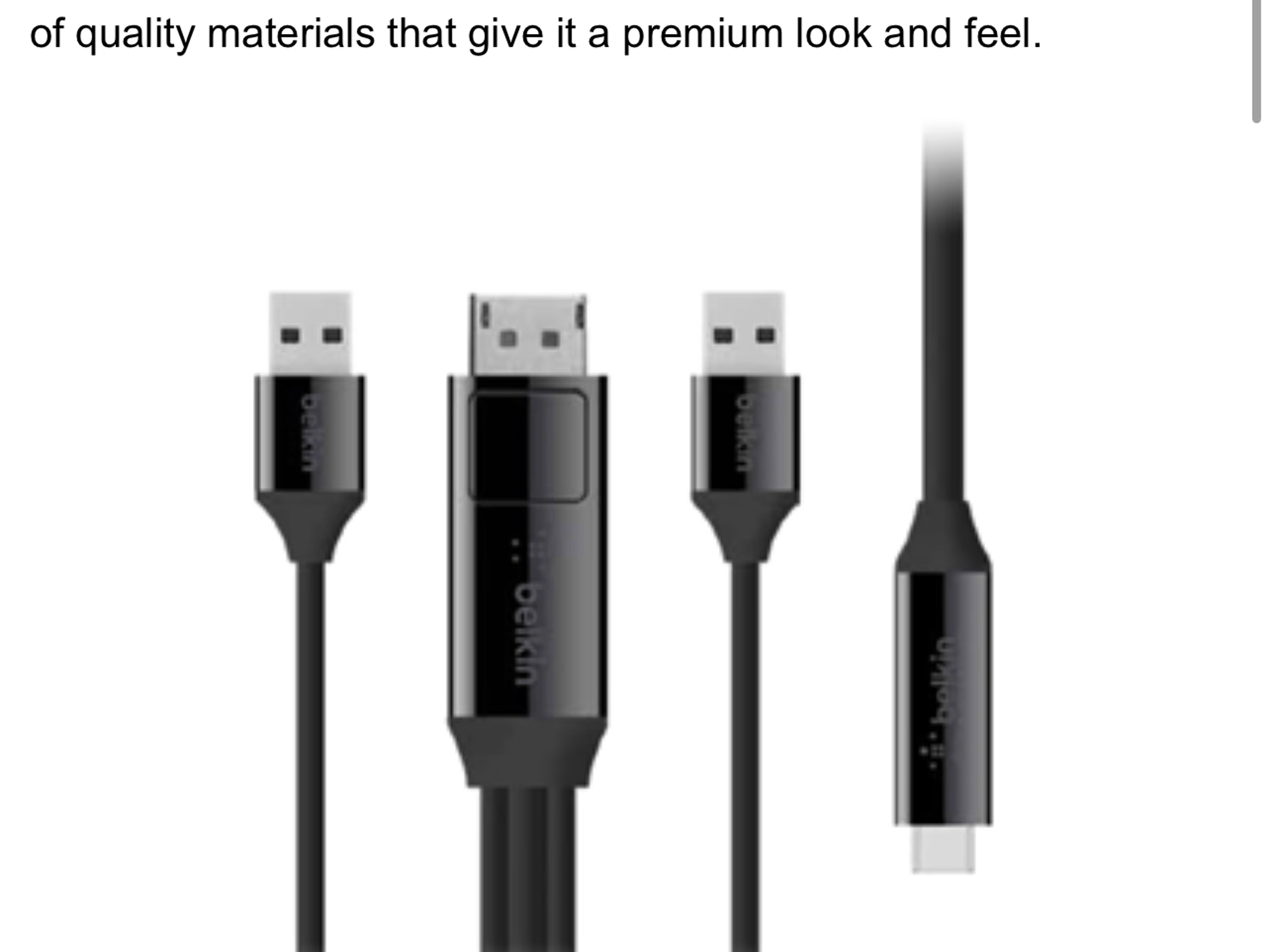 Belkin Charge and Sync Cable for USB-C monitor or VR