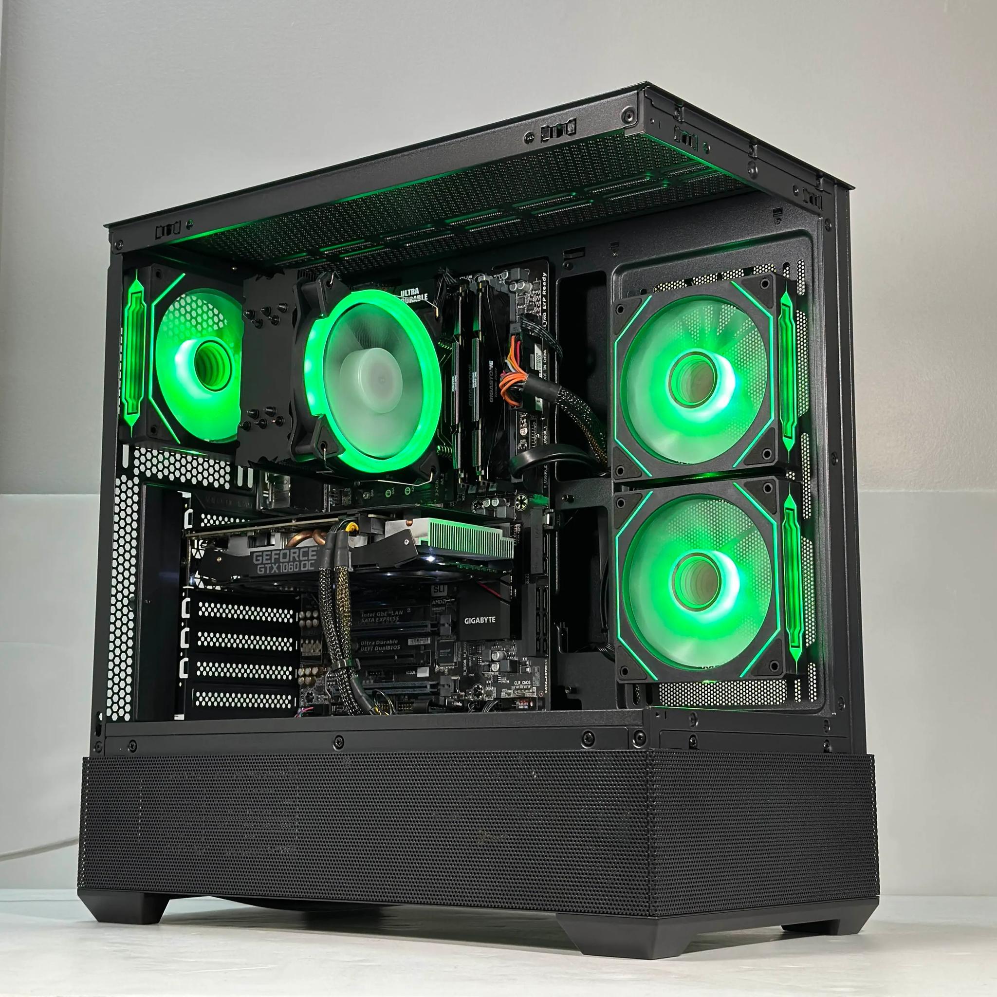 Intel i5-7400 | GTX 1060 3GB | 32GB RAM | 480GB SSD | WIFI | 1080p Black Gaming PC
