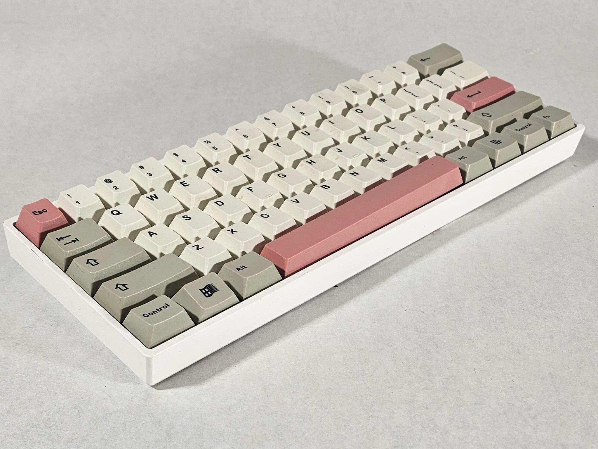 Pink White and Gray Mechanical Wireless Keyboard