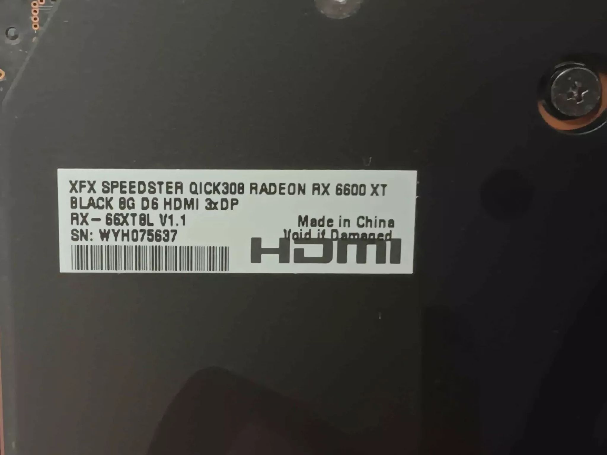 XFX Speedster QICK 308 AMD Radeon RX 6600 XT 8GB GDDR6 Graphics Card