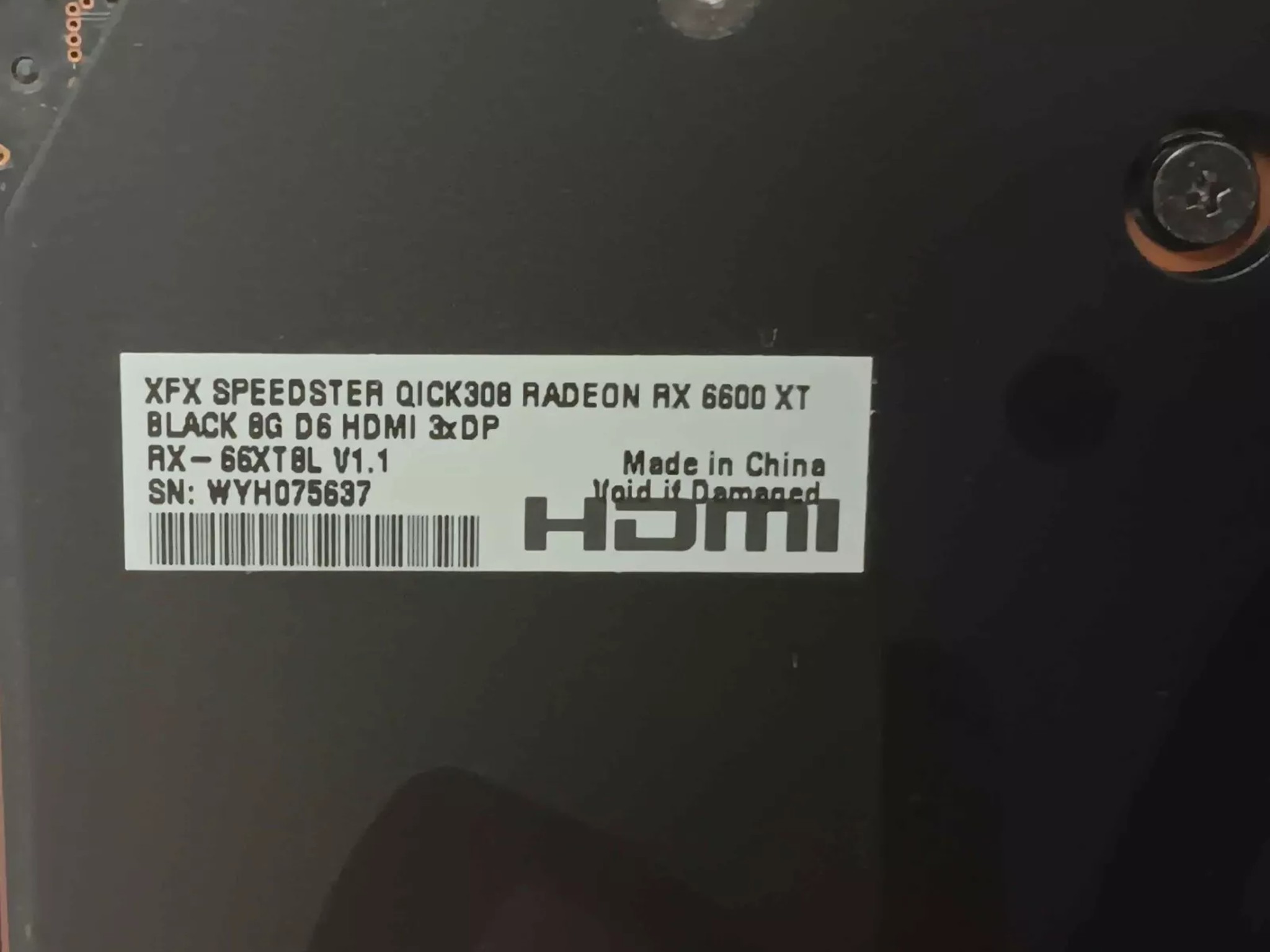 XFX Speedster QICK 308 AMD Radeon RX 6600 XT 8GB GDDR6 Graphics Card