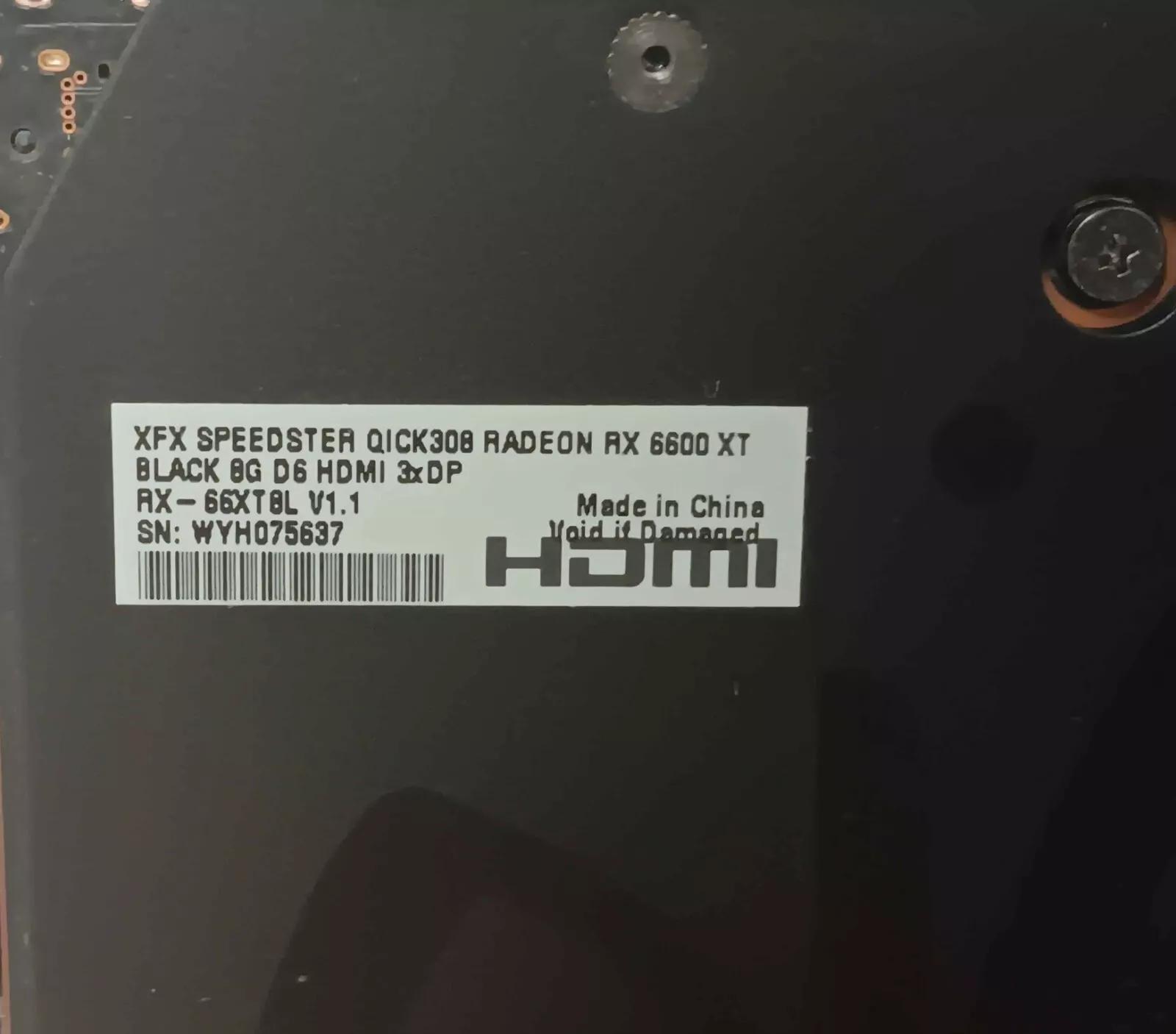 XFX Speedster QICK 308 AMD Radeon RX 6600 XT 8GB GDDR6 Graphics Card