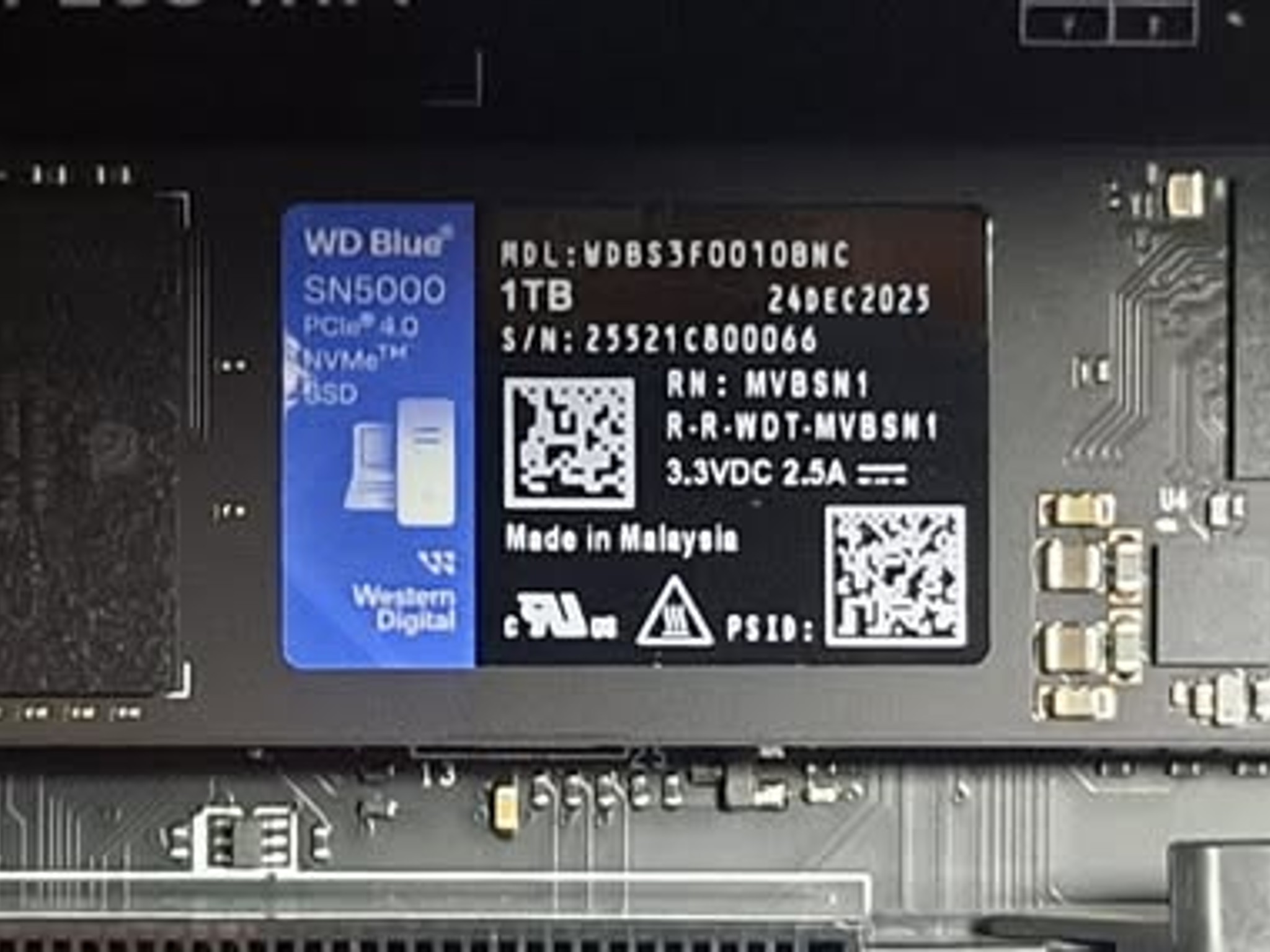 1TB Western Digital SN5000 SSD