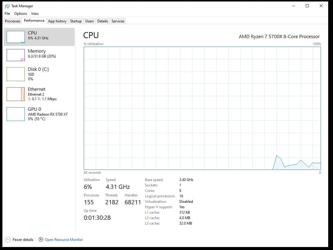 Gaming PC Ryzen 7 5700X  - GPU ASUS 5700XT OC