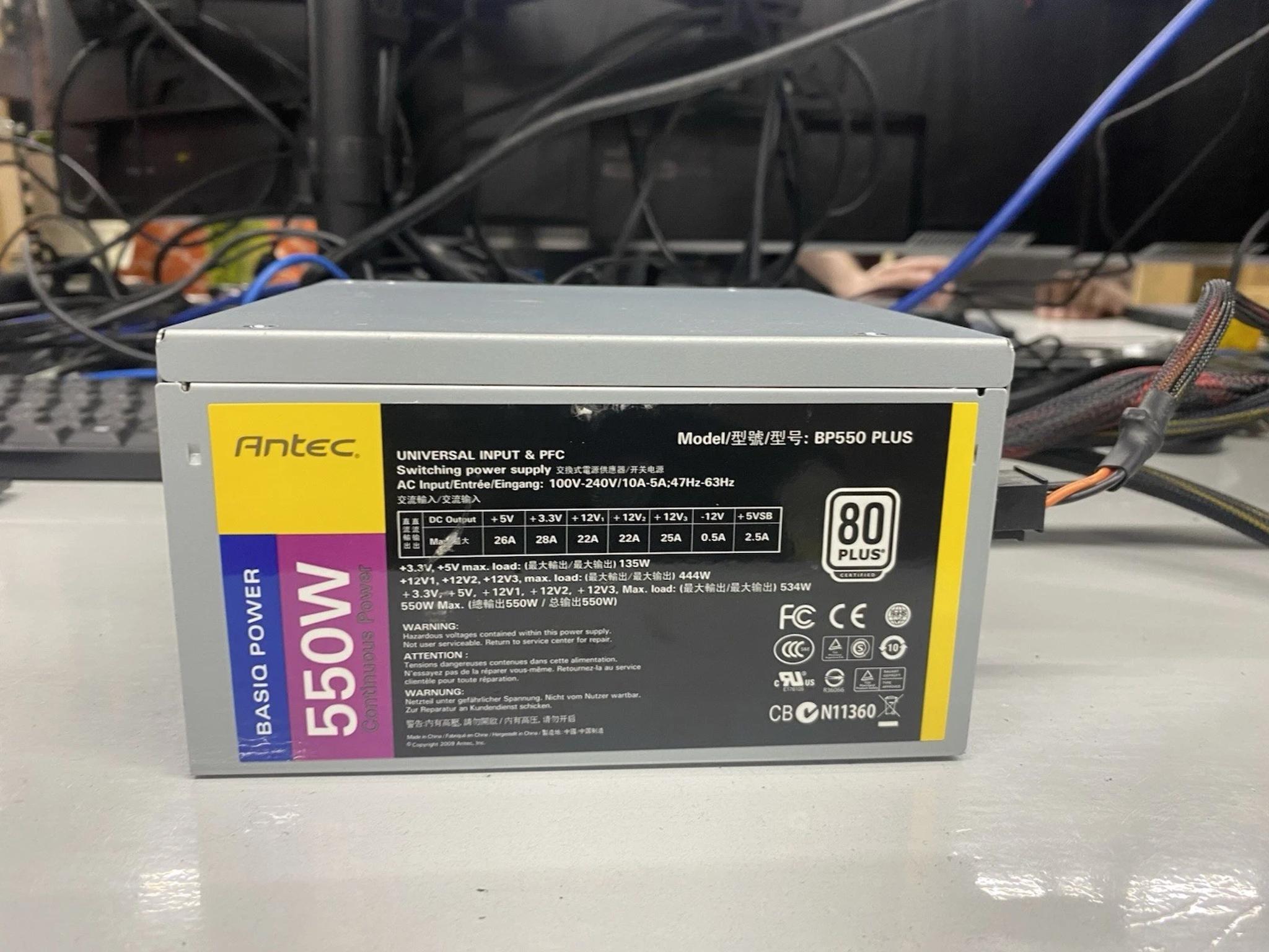 Antec BP550 Plus 550W 80 PLUS ATX Power Supply Semi-Modular PSU w/ Cables