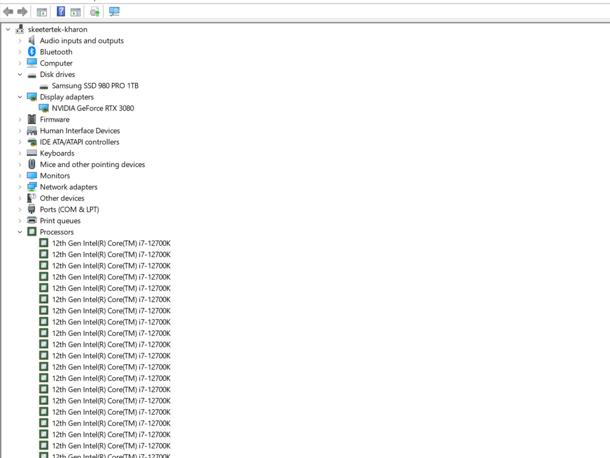Dark Power--12700k, 3080 FE, 32GB DDR4 4133, TUF Z690, 360 AIO, 1 TB  NVMe, 850W, WiFi/Ethernet