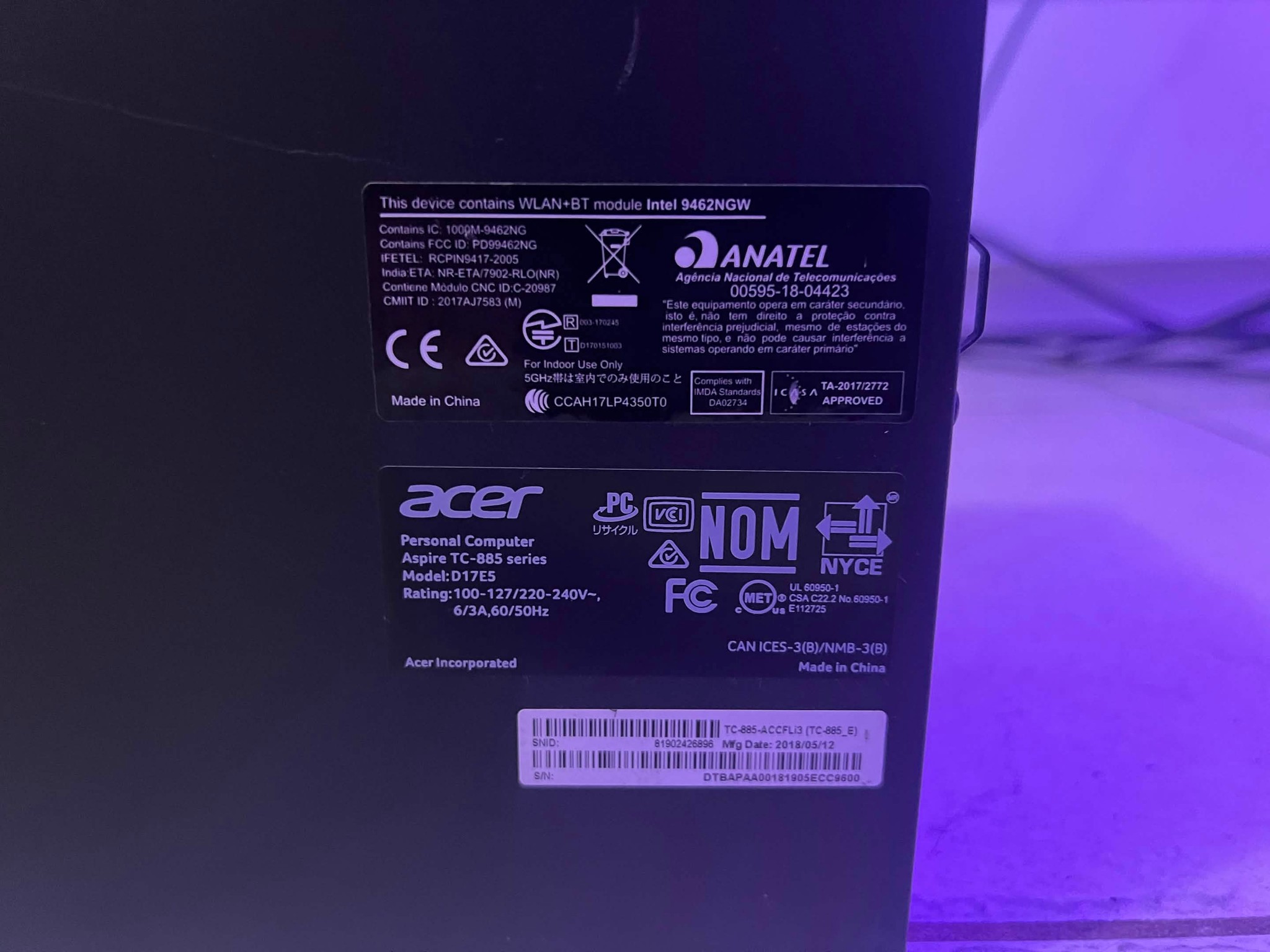Acer Aspire TC-885-ACCFLi30 Office PC i3 8100, GTX 970, 4GB DDR4, 320GB HDD, Windows 10