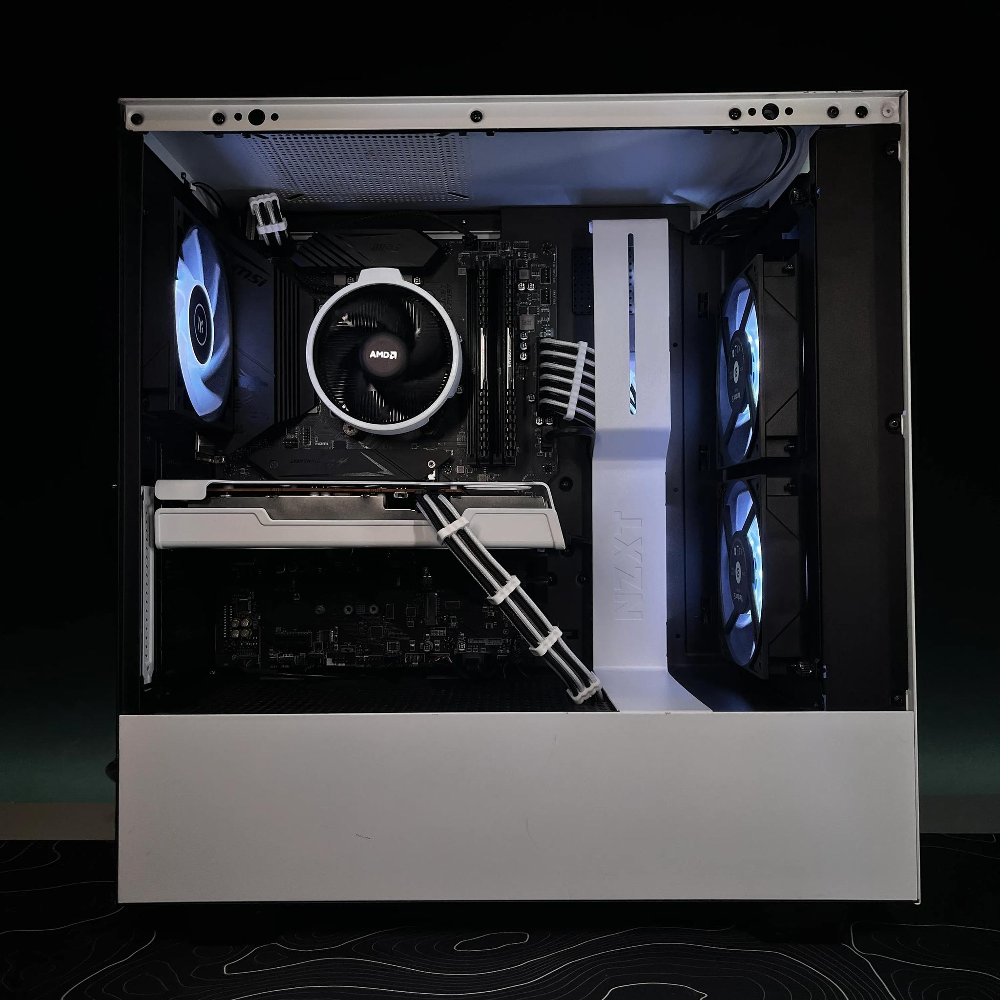 White & RGB Gaming PC | Ryzen 5 3600 & RX 6600