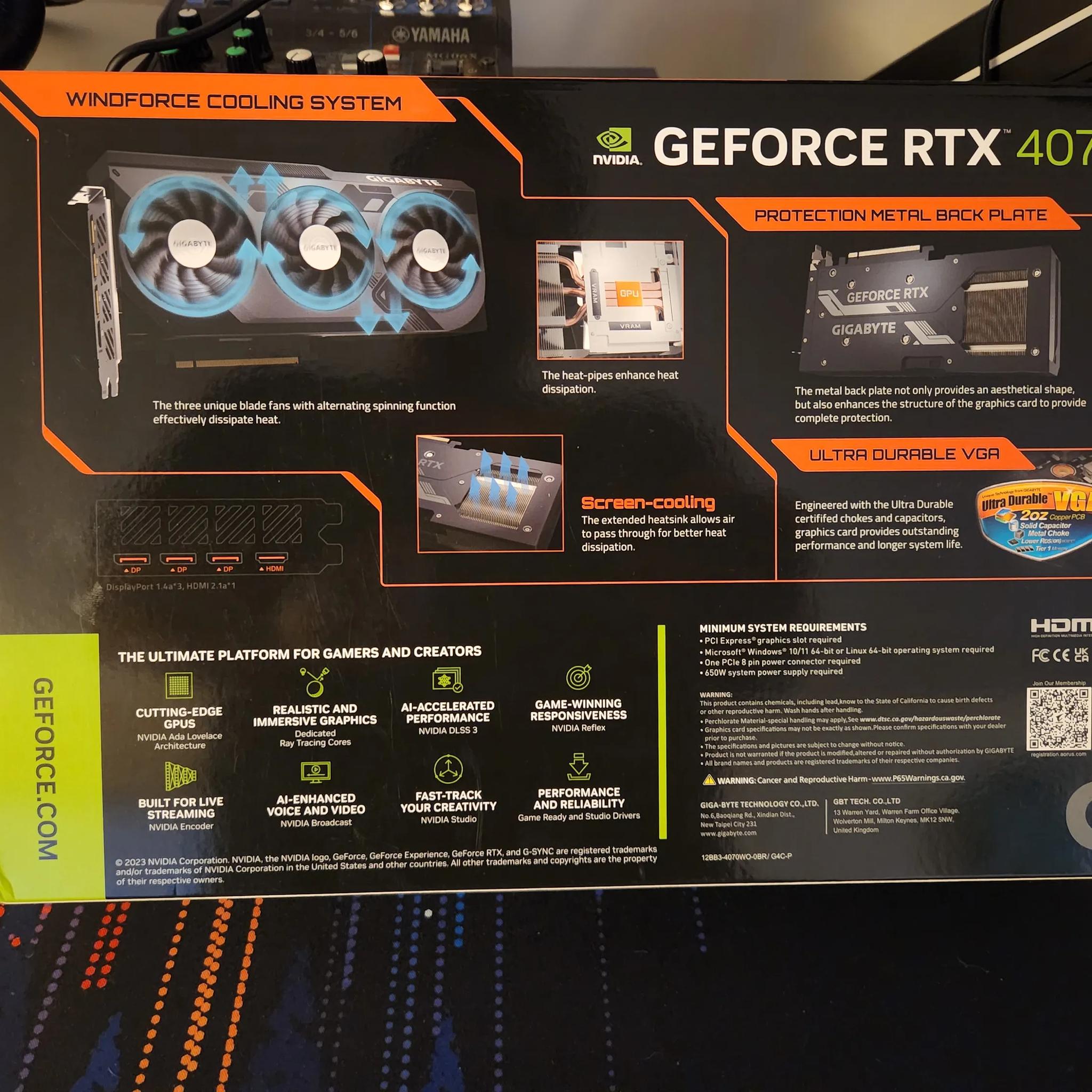 Gigabyte Windforce OC GeForce RTX 4070 12GB