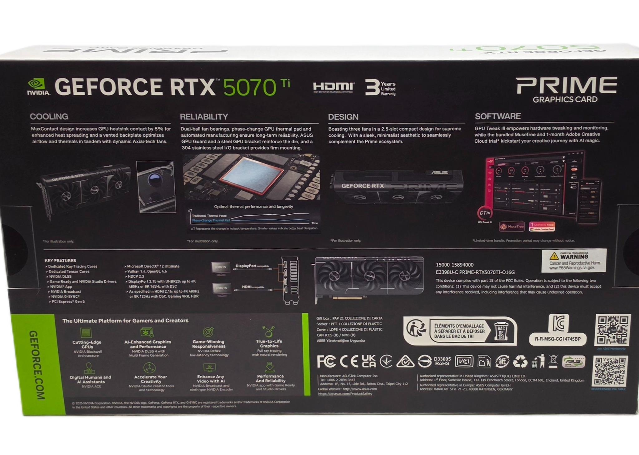 ASUS PRIME GeForce RTX 5070 Ti 16GB GDDR7 (SEALED)