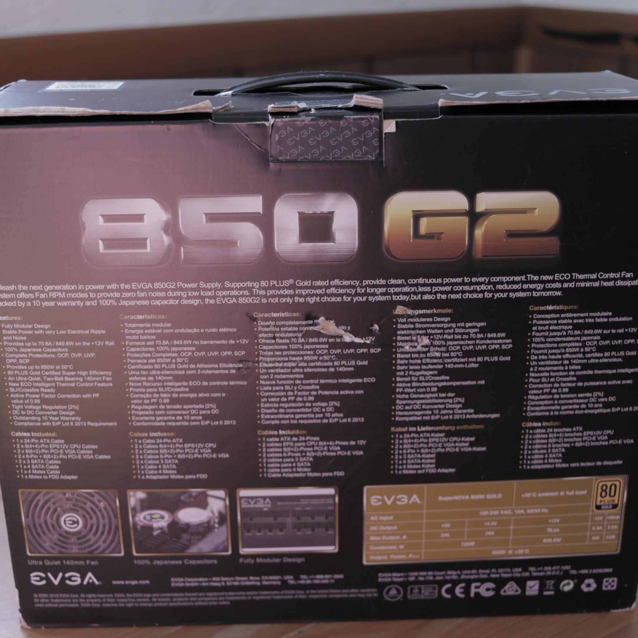80+ Gold PSU - EVGA Supernova 850 G2 - With Original Box!!