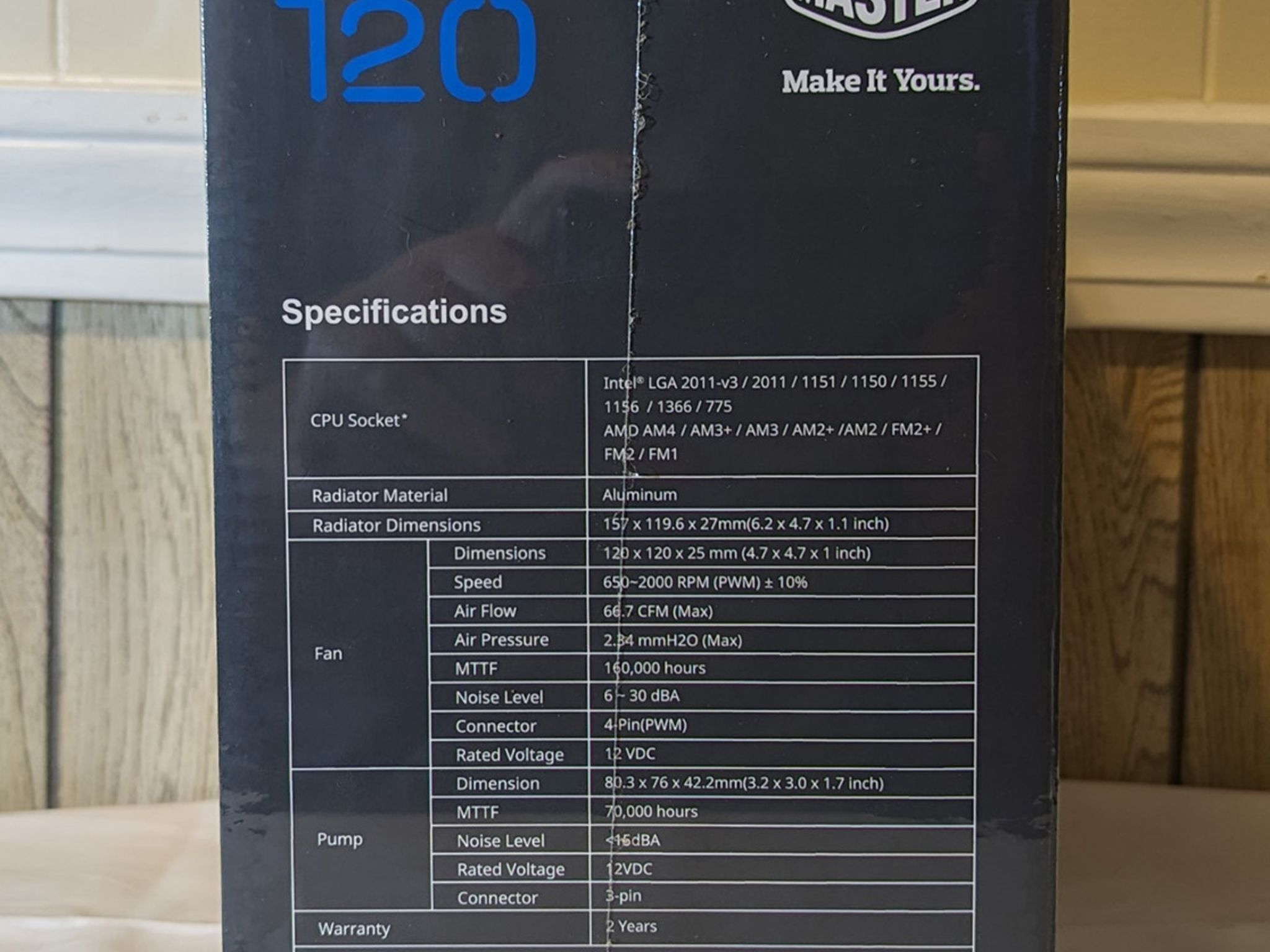 NIB - Cooler Master MasterLiquid Lite 120 AIO CPU cooler + an added CM Sickleflow 120mm PWM ARGB Fan