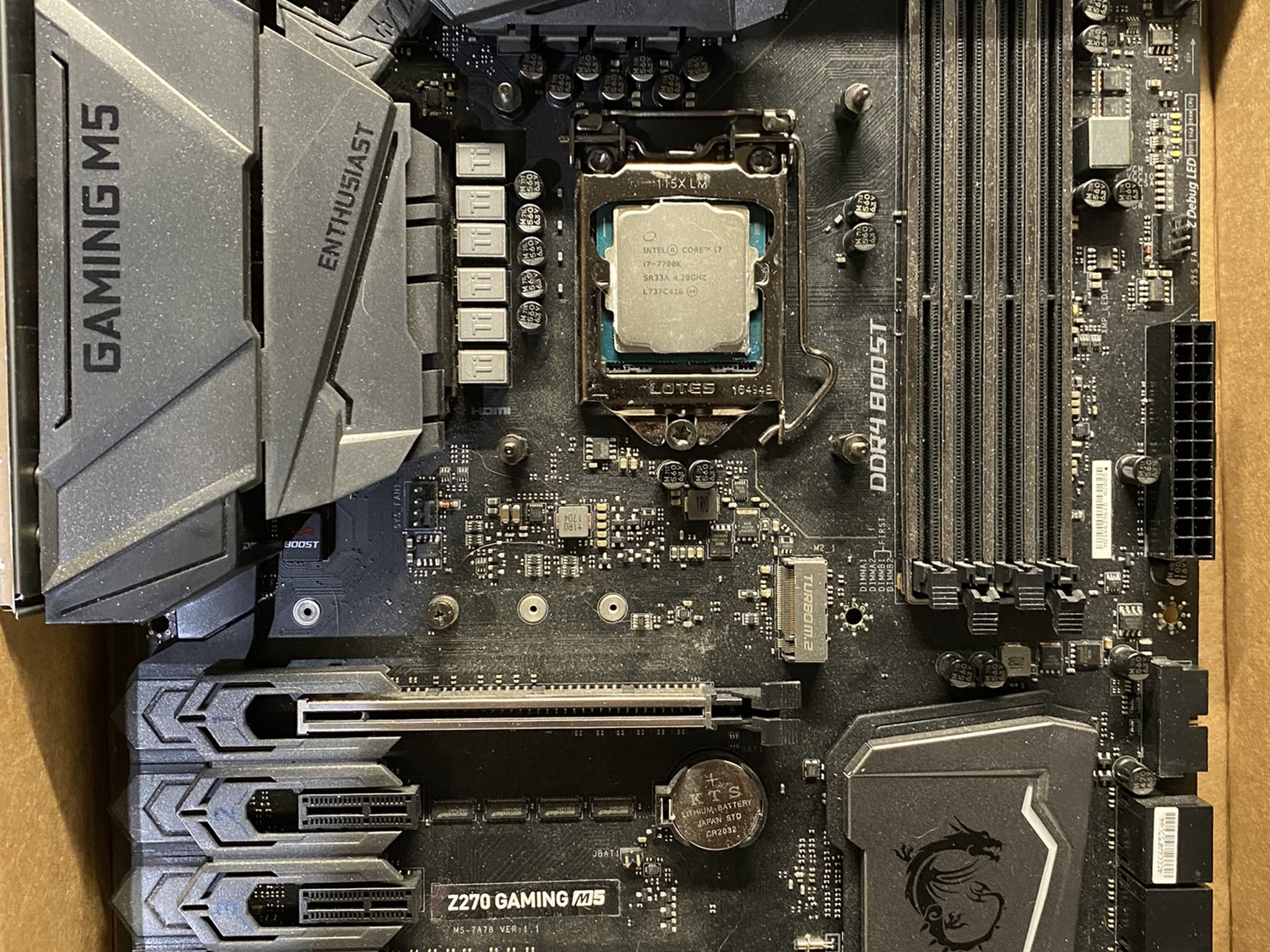 Combo: i7-7700K with Z270A Gaming M5 Motherboard