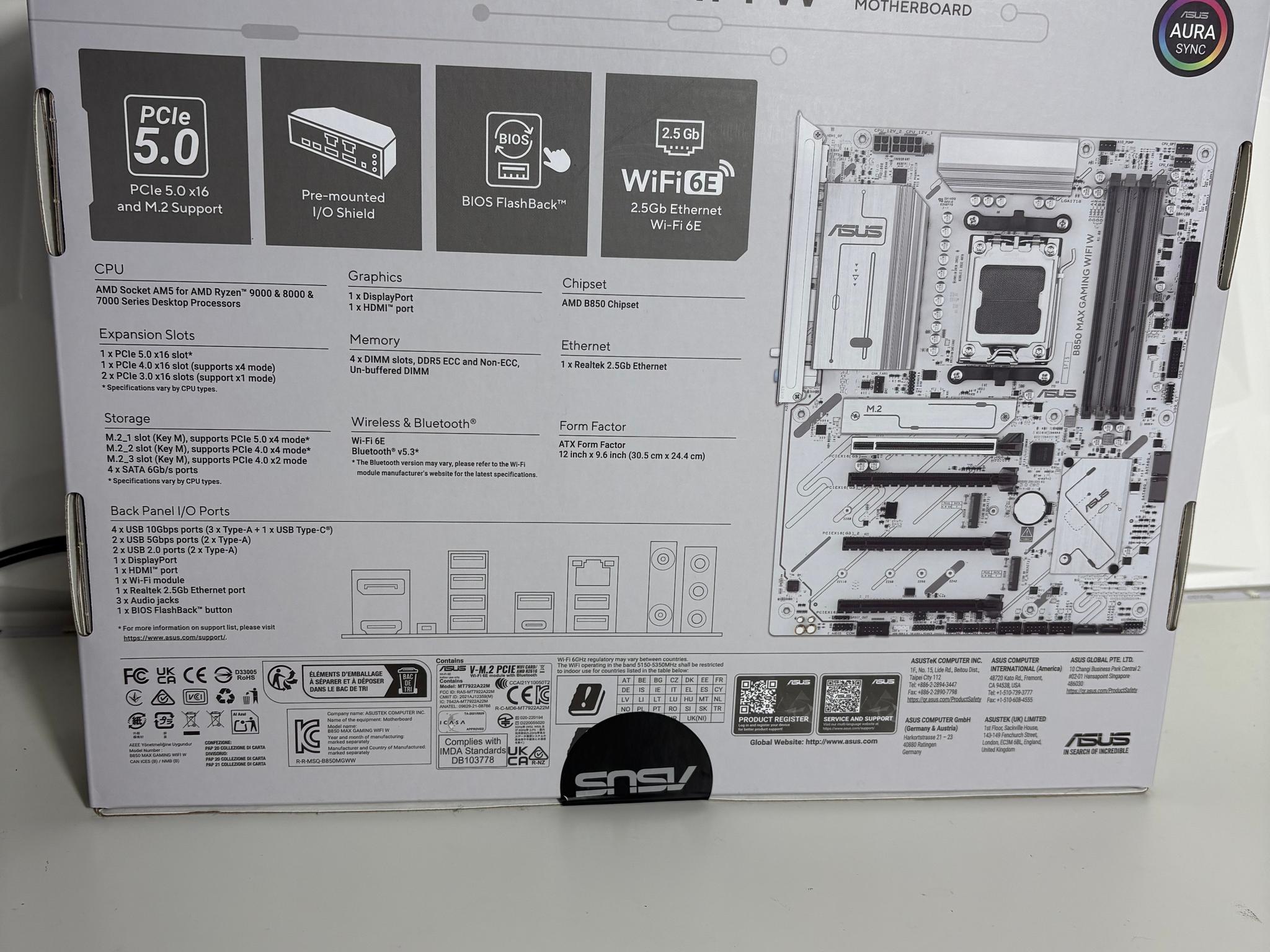 ASUS B850 Max Gaming Wi-Fi Motherboard