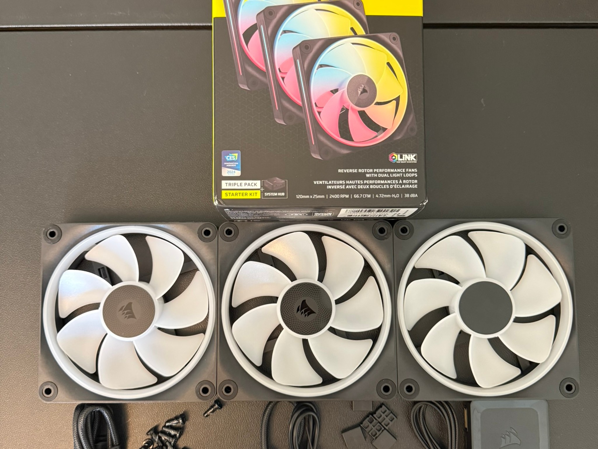 Corsair iCUE LINK LX120-R RGB 120mm Fans (3-Pack) | Excellent Condition | Box Included