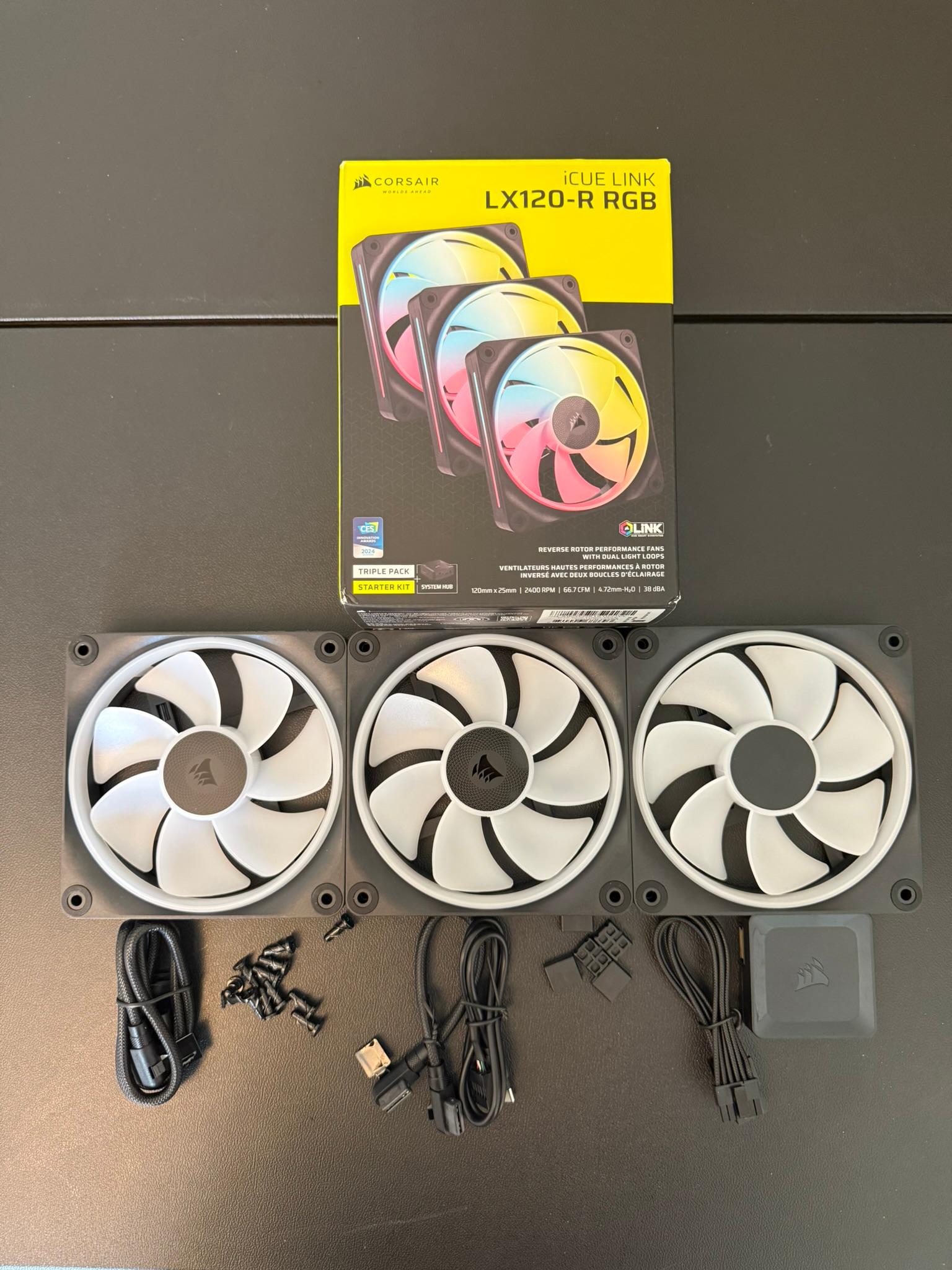 Corsair iCUE LINK LX120-R RGB 120mm Fans (3-Pack) | Excellent Condition | Box Included