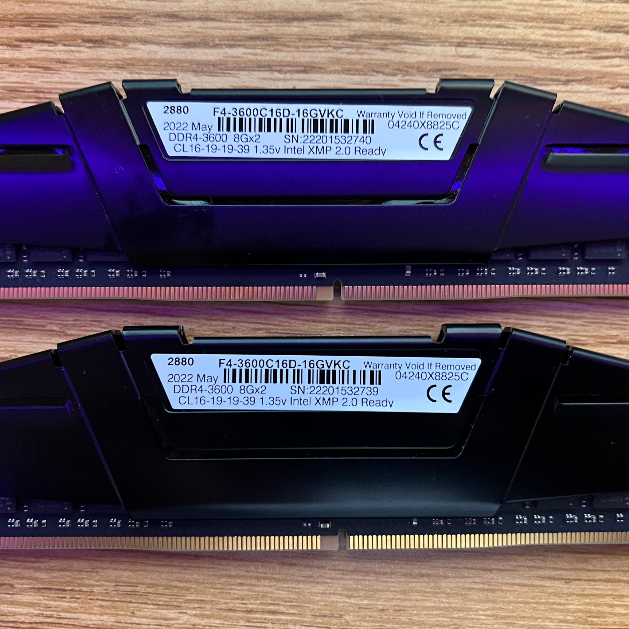 16GB (2x8GB) DDR4-3600MHz CL16 G.SKILL RAM Memory