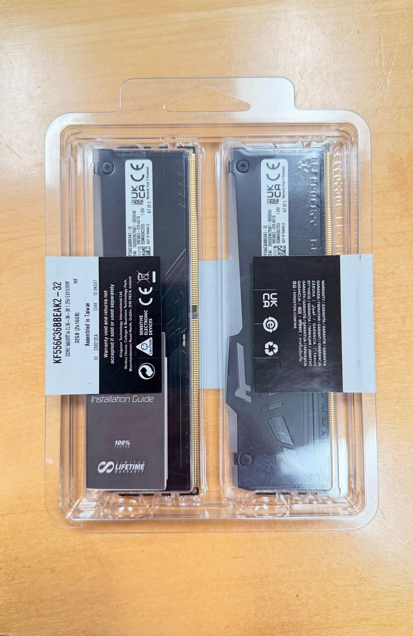 KINGSTON KF556C36BBEAK2-32 (2X16GB) 32GB TOTAL DDR5 5600MHZ FURY