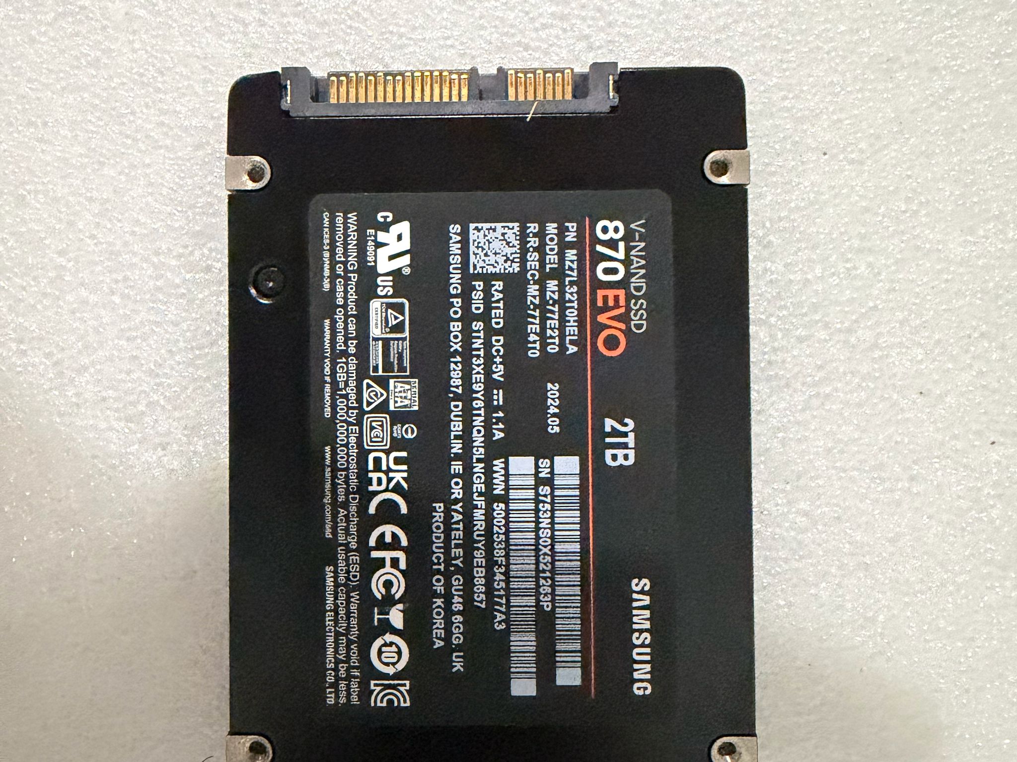 Samsung 870 EVO 2TB SATA SSD Free Shipping