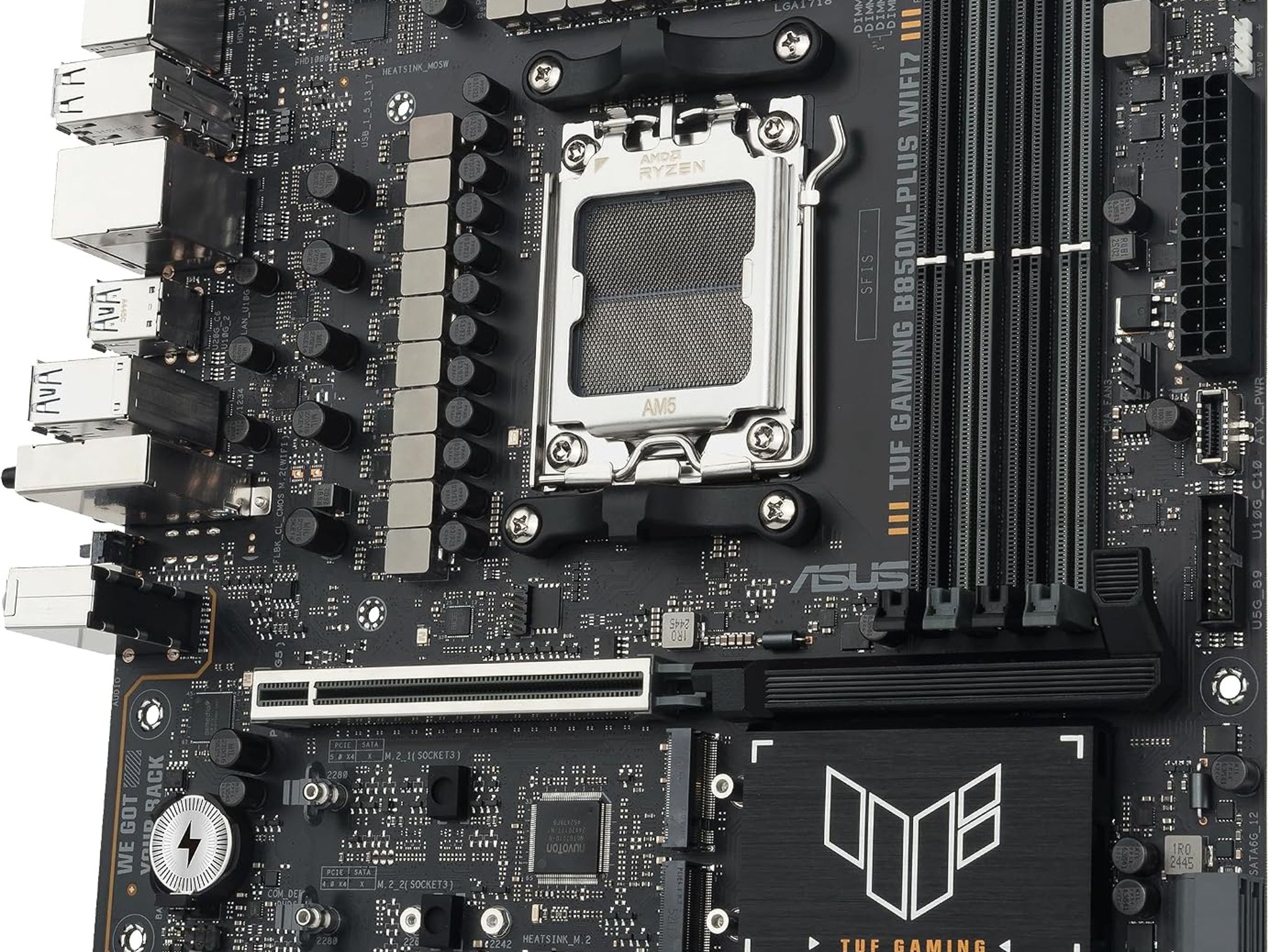 ASUS TUF GAMING B850M-PLUS WIFI7 AMD B850 AM5 DDR5 MicroATX Desktop Motherboard
