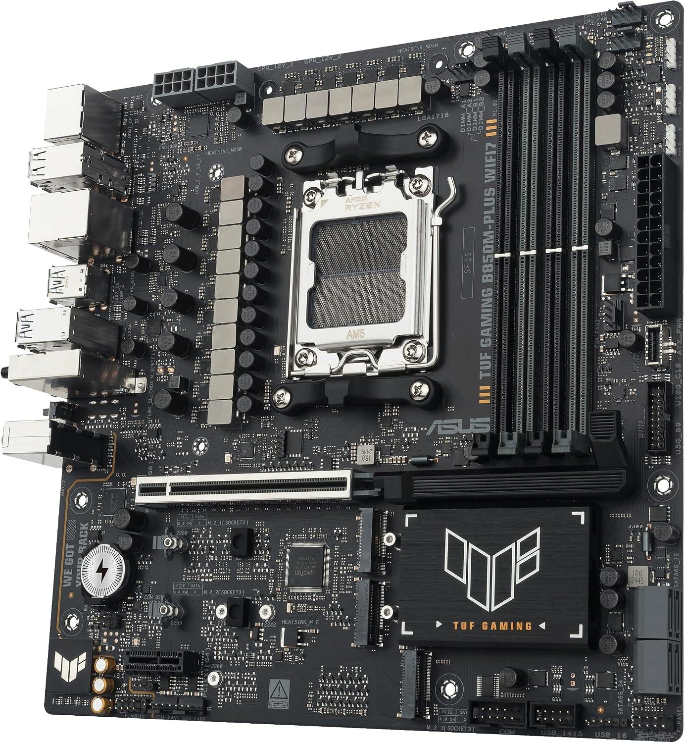 ASUS TUF GAMING B850M-PLUS WIFI7 AMD B850 AM5 DDR5 MicroATX Desktop Motherboard