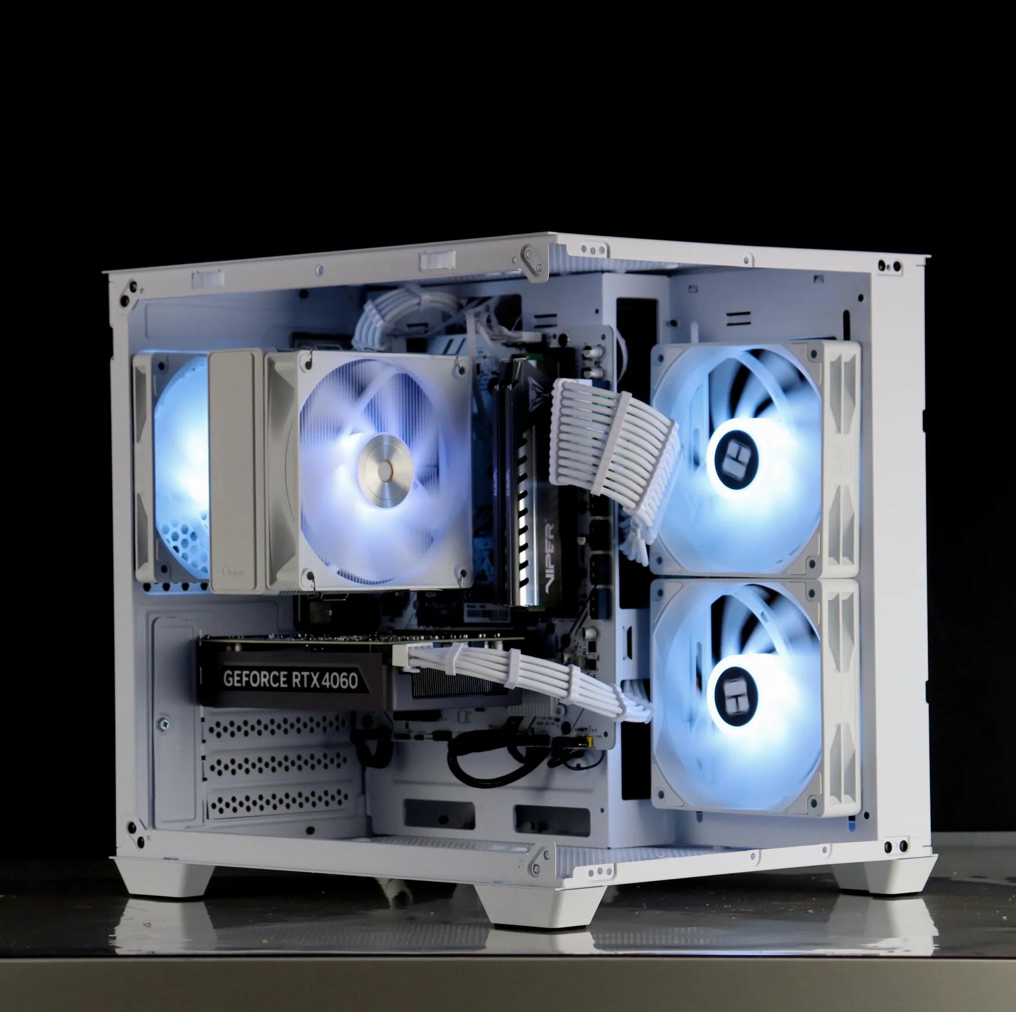 🤍🩵 RTX 4060/ Ryzen 5 5500 / 32GB / 1TB Gaming PC 🩵🤍- ARGB/WiFi/BlueTooth included