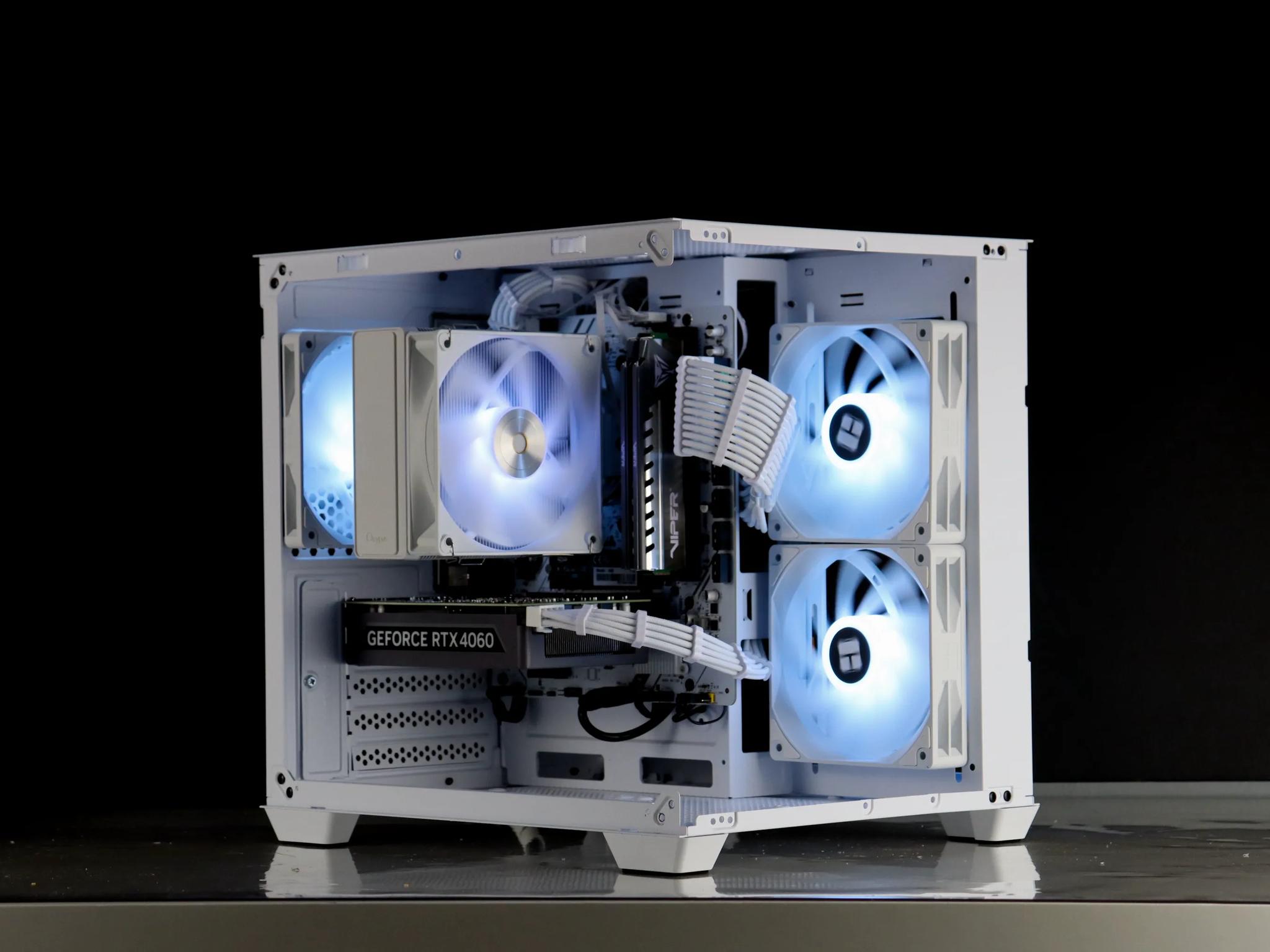 🤍🩵 RTX 4060/ Ryzen 5 5500 / 32GB / 1TB Gaming PC 🩵🤍- ARGB/WiFi/BlueTooth included