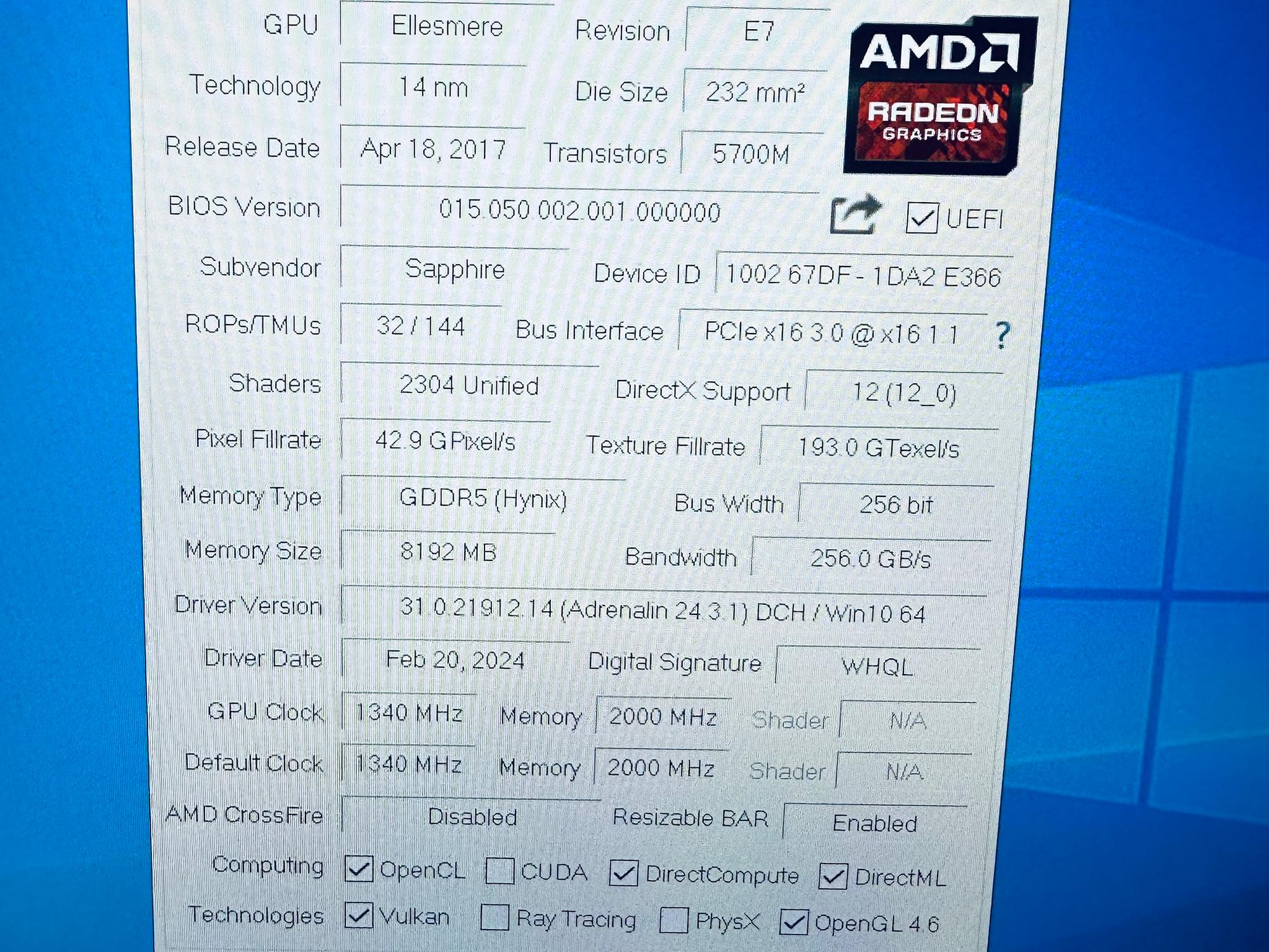 Sapphire Nitro+ Radeon RX 580 8GB