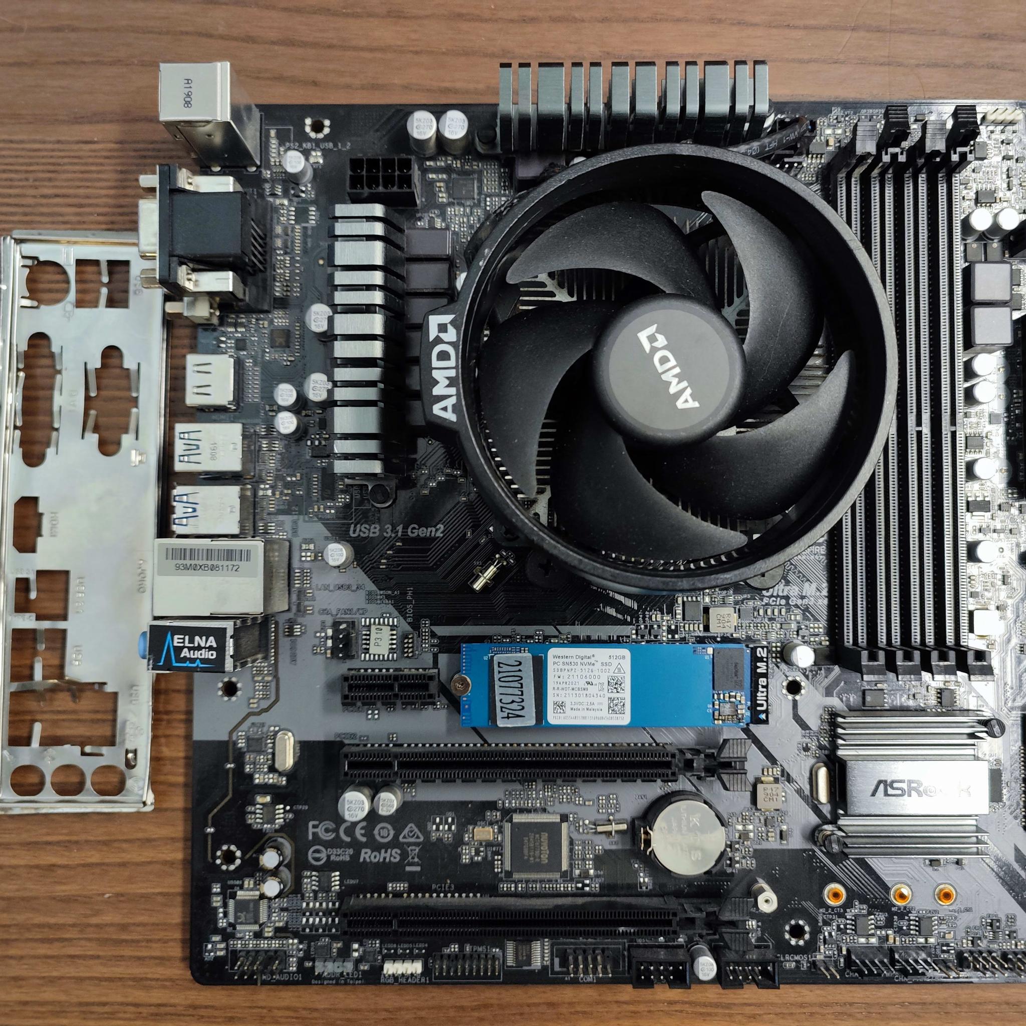 ASRock B450M Pro4 mATX | Ryzen 3600 | WD Blue SN530 512GB NVME SSD