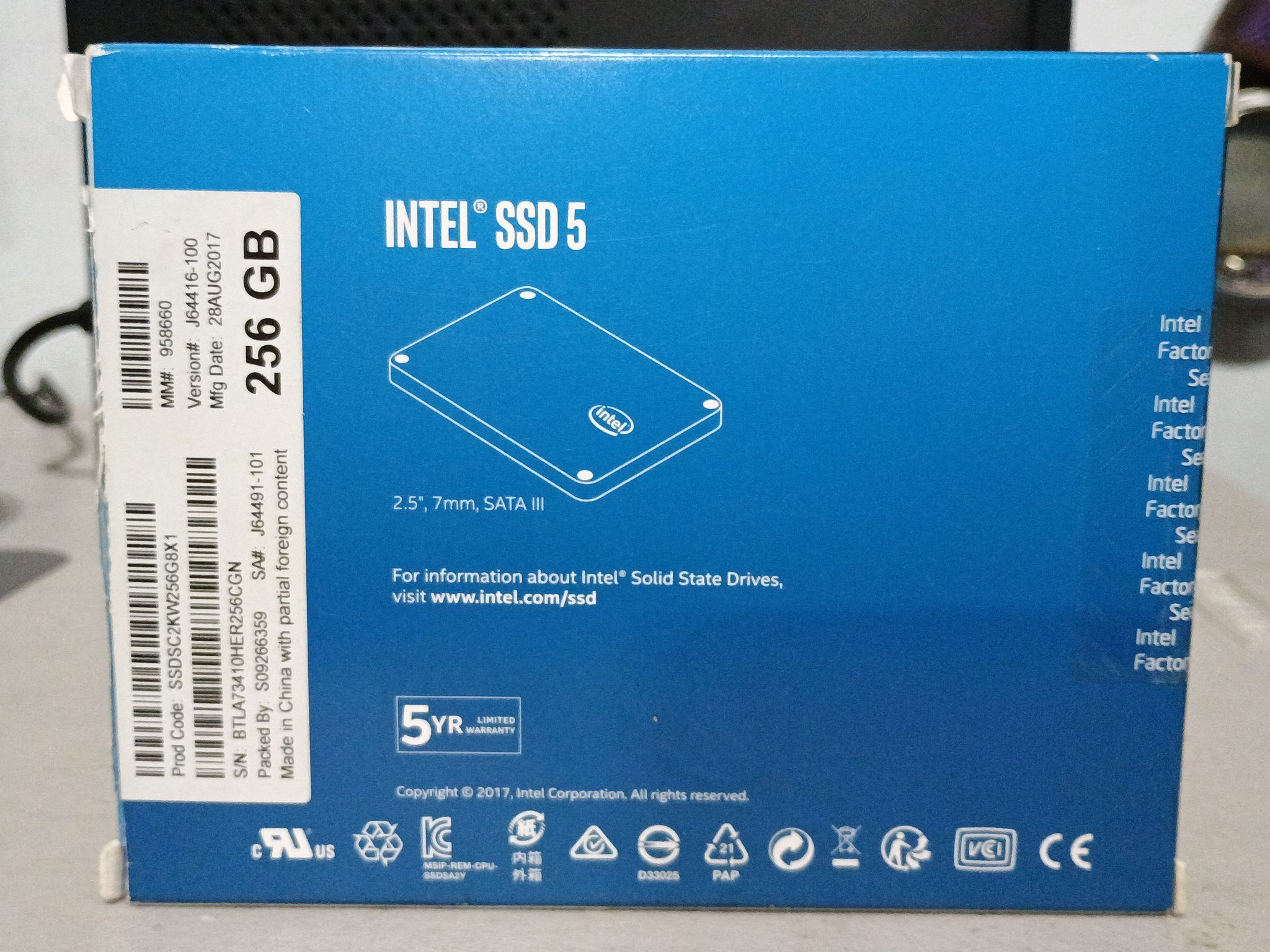 *NEW SSD* Intel 545s 2.5" Sata 256GB