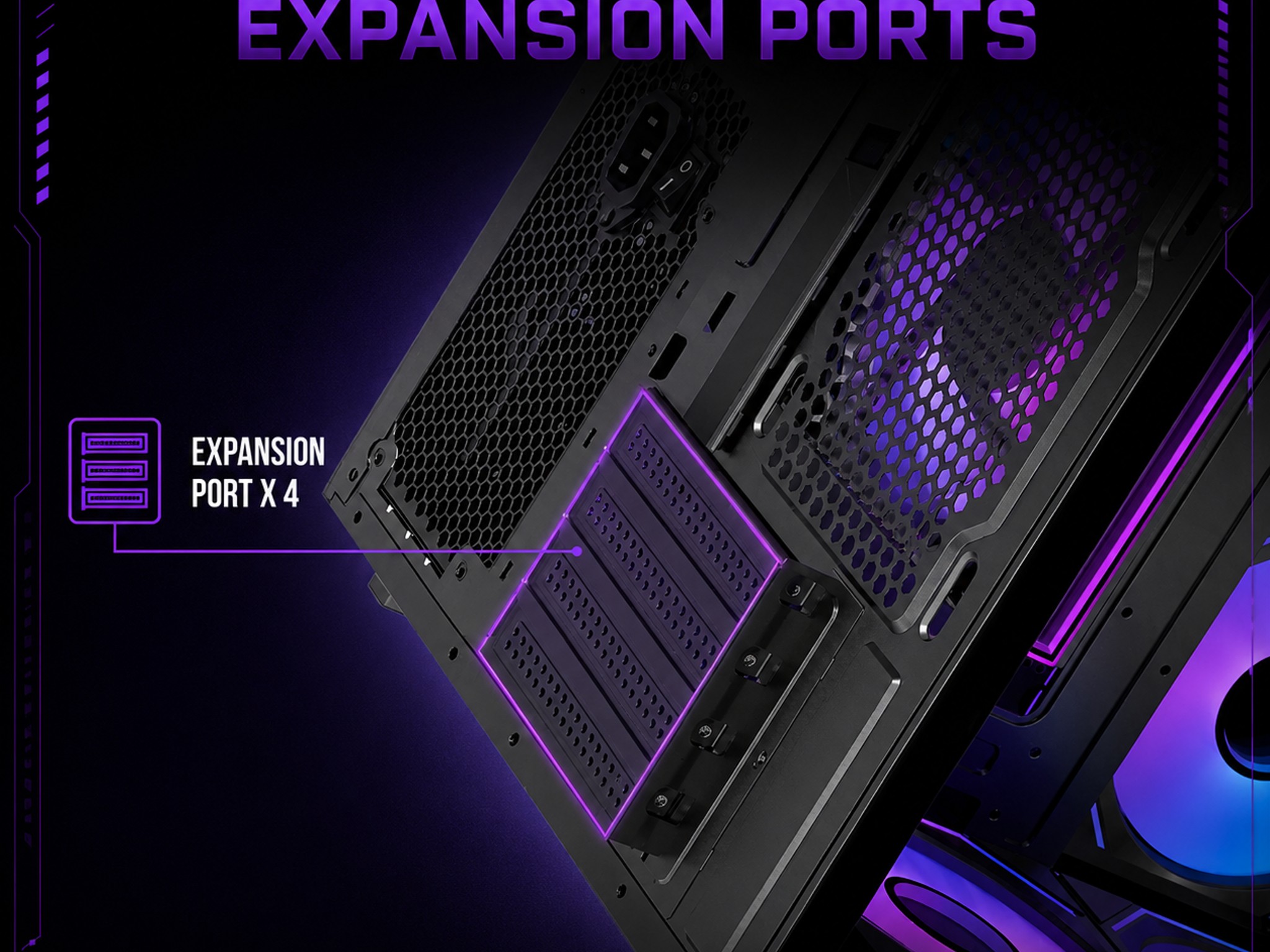 LOVINGCOOL ARGB GAMING PC MATX CASE – PANORAMIC TEMPERED GLASS w/ 3 FANS