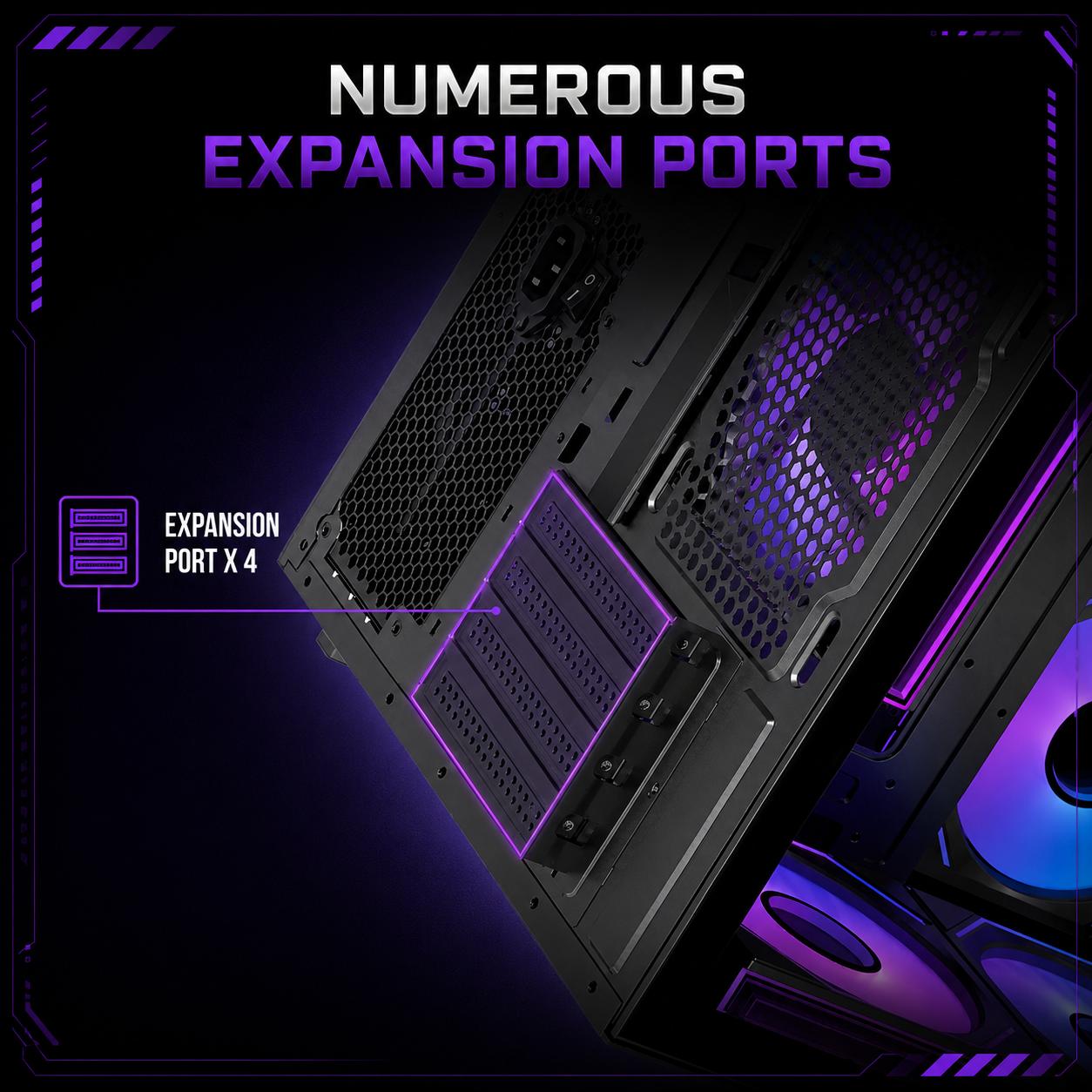 LOVINGCOOL ARGB GAMING PC MATX CASE – PANORAMIC TEMPERED GLASS w/ 3 FANS