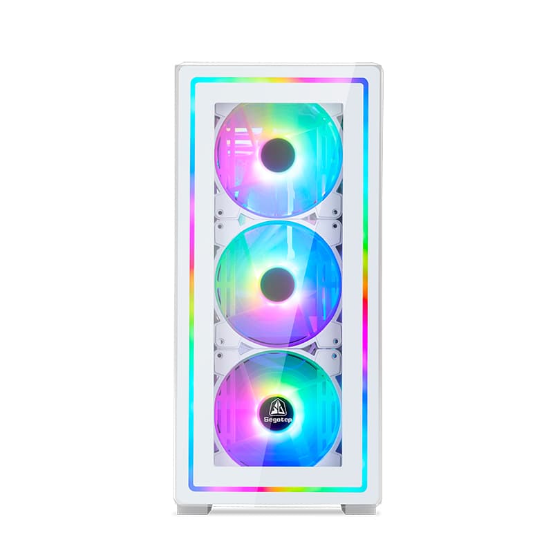 COMBO! SEGOTEP  Gank 360 RGB ATX CASE  | Panoramic Glass | ARGB Panel | FROZEN 360 cooler| 4xRGB fan