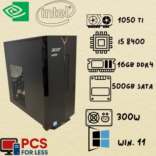 ⚡ GTX 1050 Ti + i5 8400 | 16GB RAM | 500GB SSD | Wi-Fi Included ⚡
