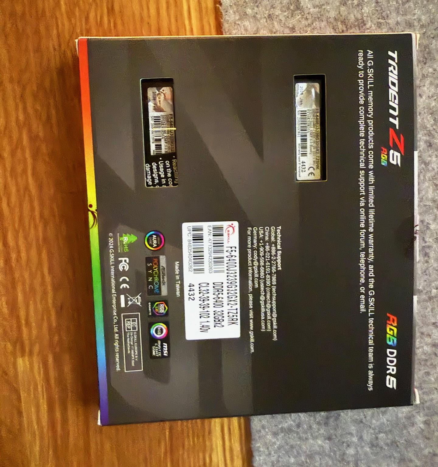 G.SKILL Trident Z5 RGB Series (Intel XMP 3.0) DDR5 RAM 64GB (2x32GB) 6400MT/s