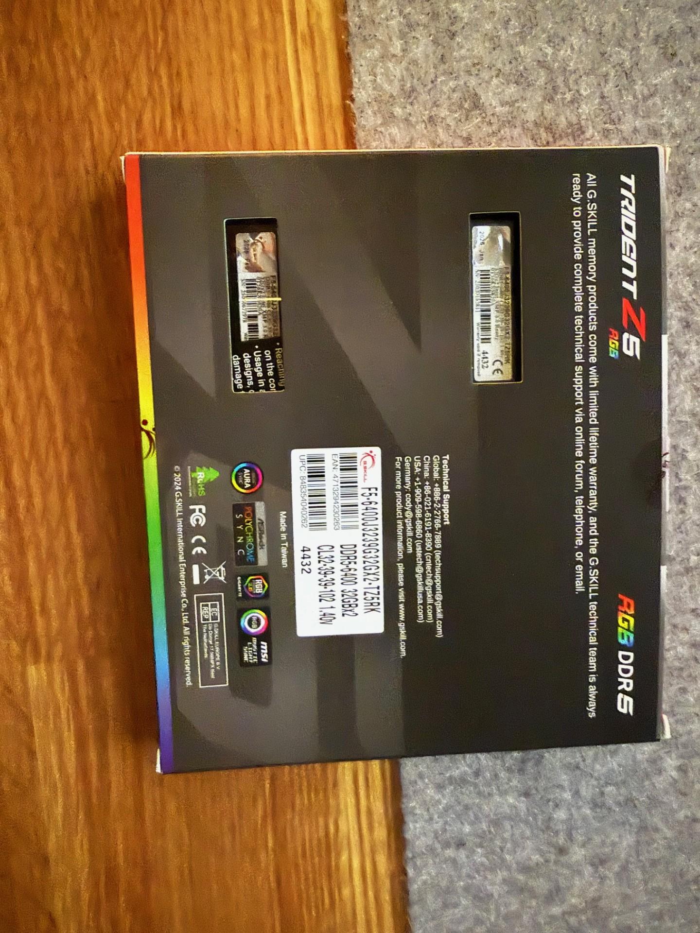 G.SKILL Trident Z5 RGB Series (Intel XMP 3.0) DDR5 RAM 64GB (2x32GB) 6400MT/s