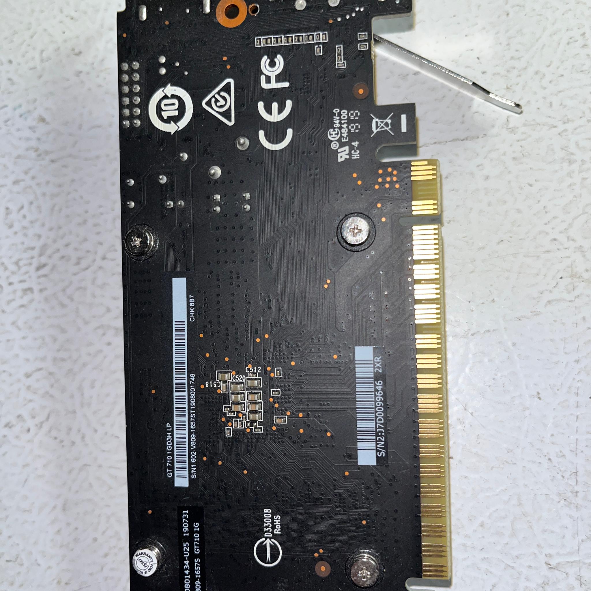 MSI GeForce GT 710 1GB DDR3 GT 710 1GD3H LP – Low‑Profile Bracket – Tested