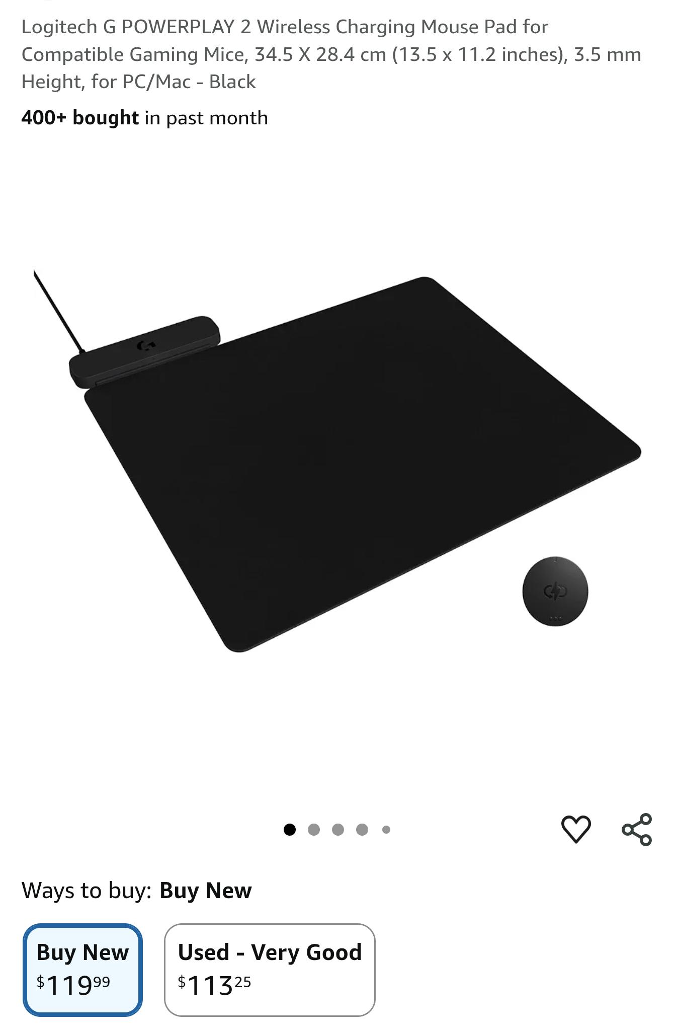 Logitech G POWERPLAY 2 Wireless Charging Mouse Pad