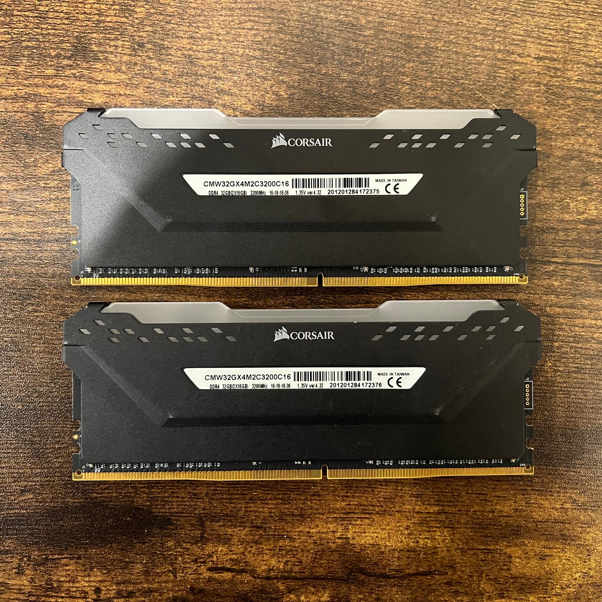 32GB Corsair Vengeance RGB PRO (2 x 16GB) DDR4 DRAM 3200MHz C16 Memory Kit — Black