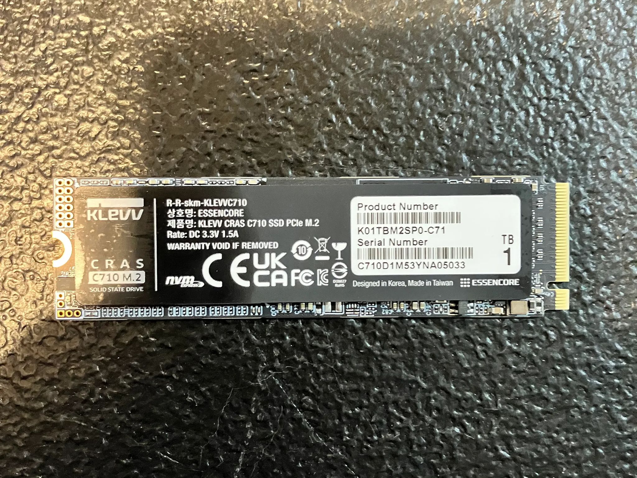 KLEVV 1TB M.2 NVME SSD PCIE 3.0