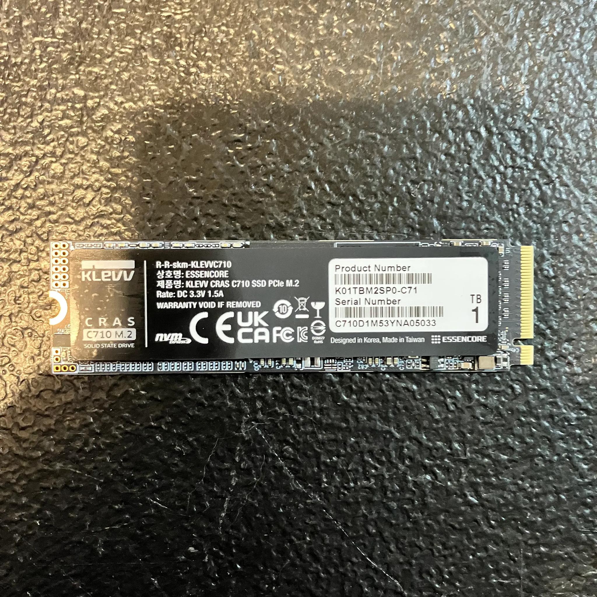 KLEVV 1TB M.2 NVME SSD PCIE 3.0