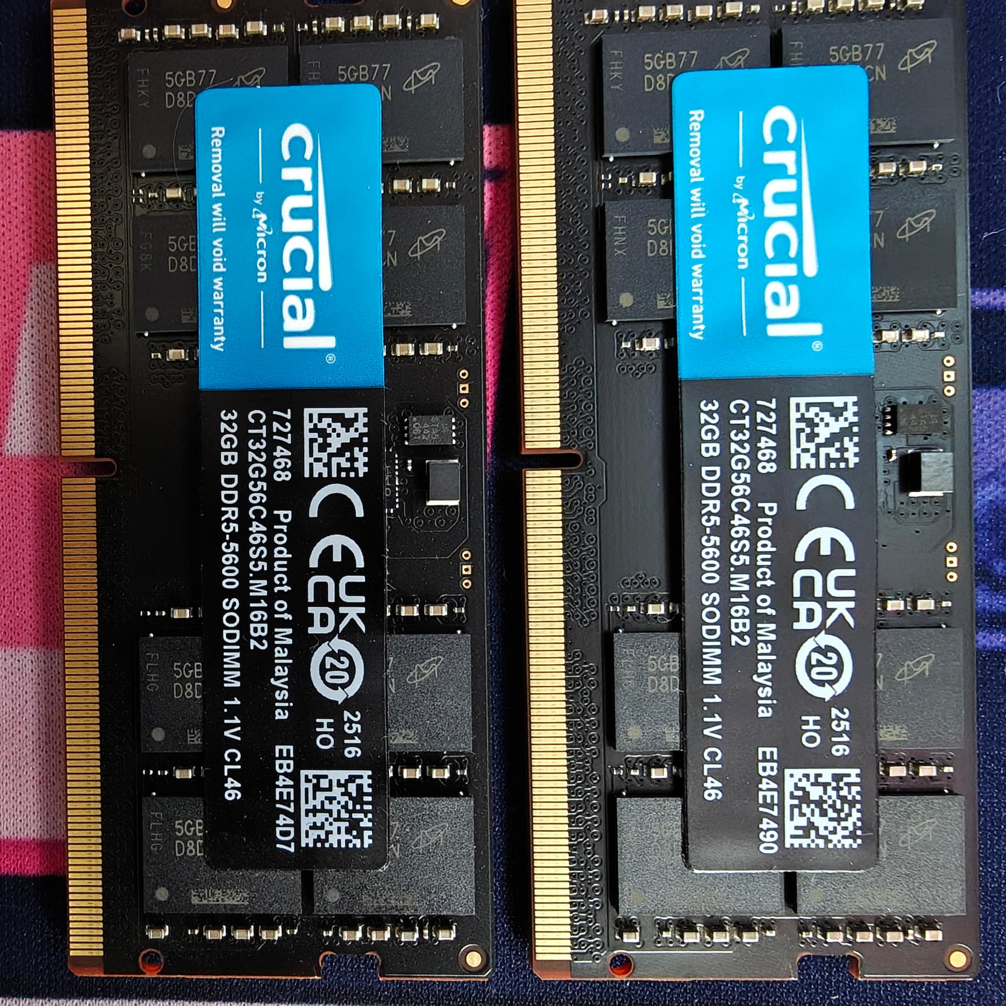 Crucial - 64GB (2x32GB)- DDR5 - 5600- (CT2K32G56C46S5)