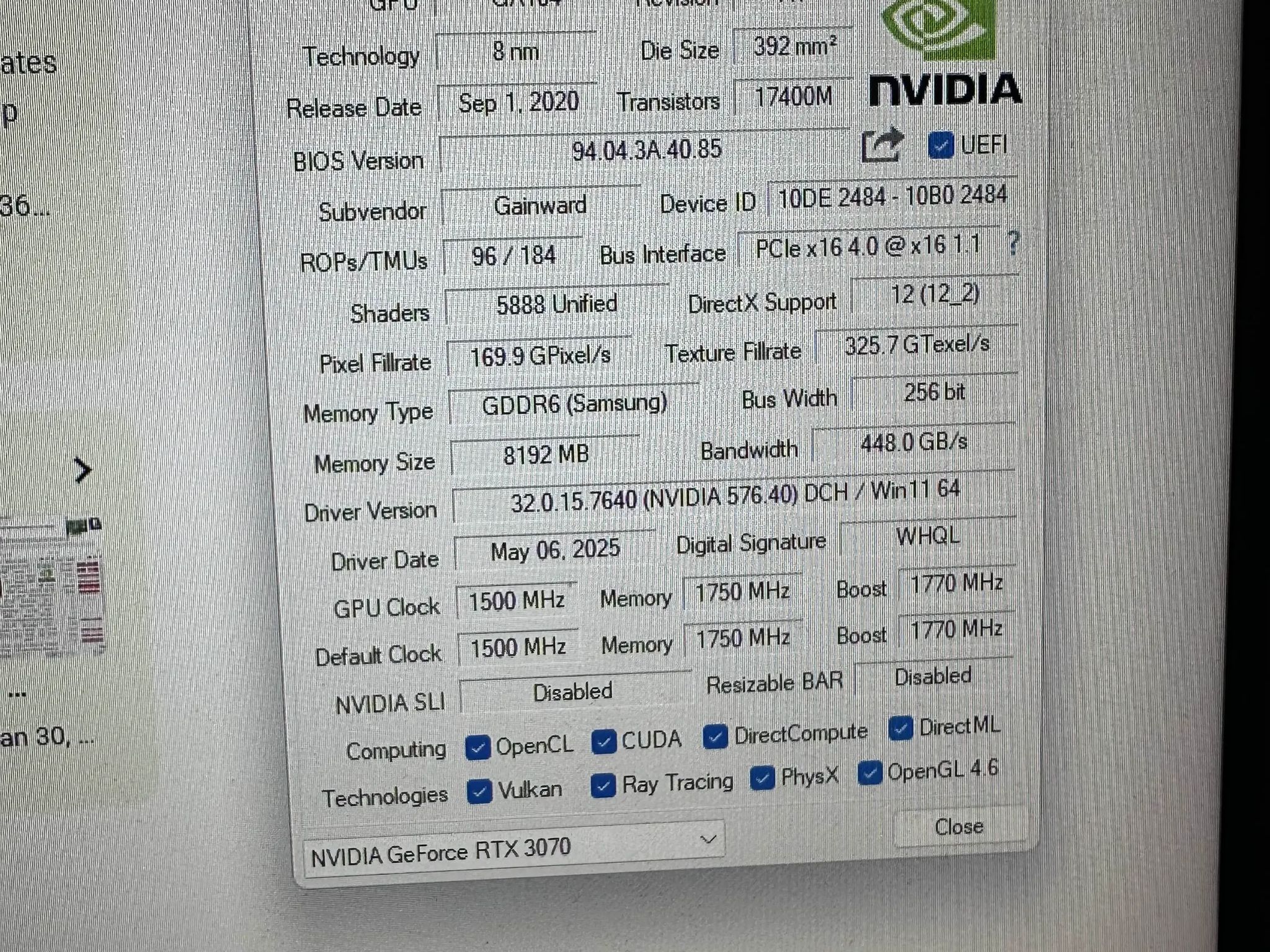 Gainward GeForce RTX 3070 Phoenix
