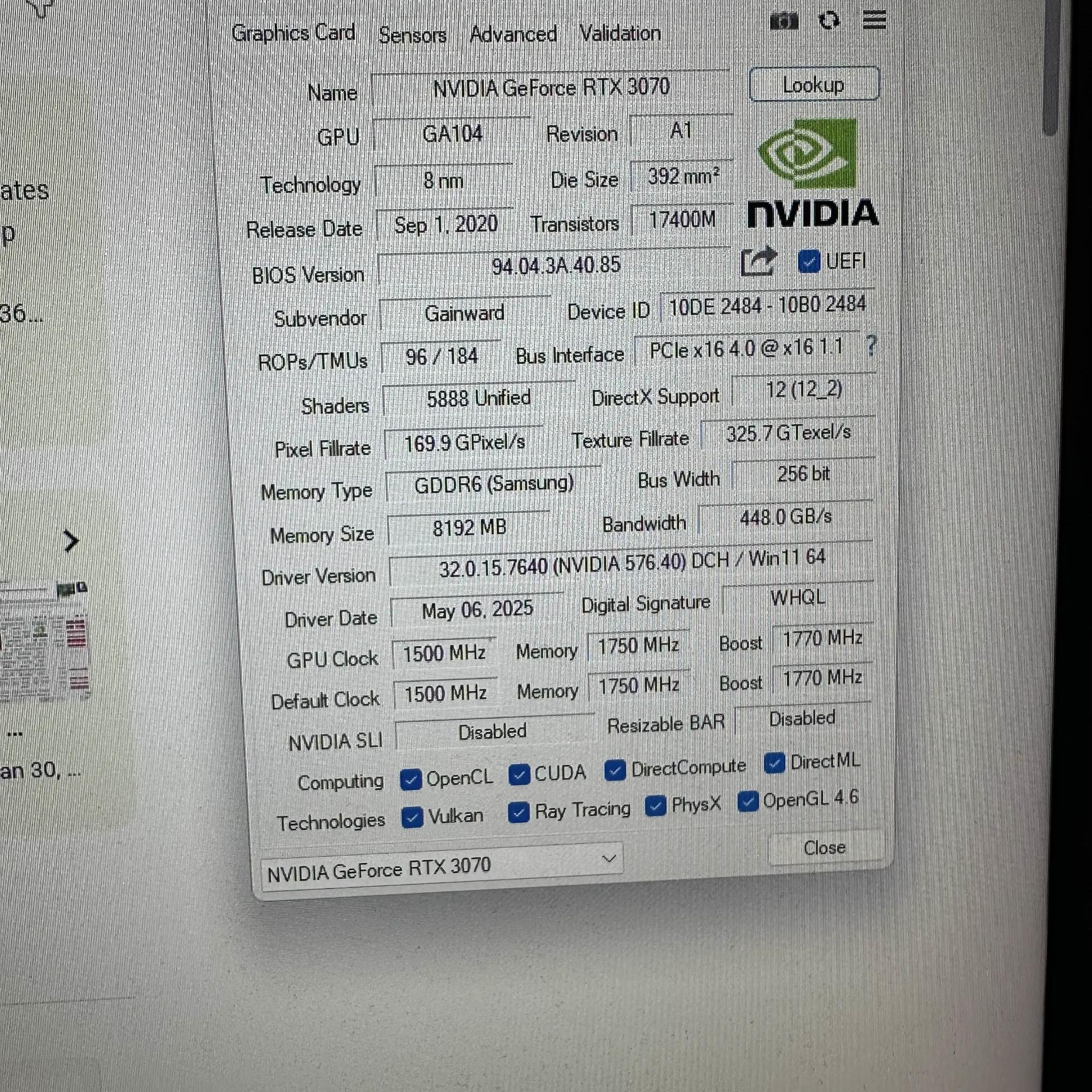Gainward GeForce RTX 3070 Phoenix
