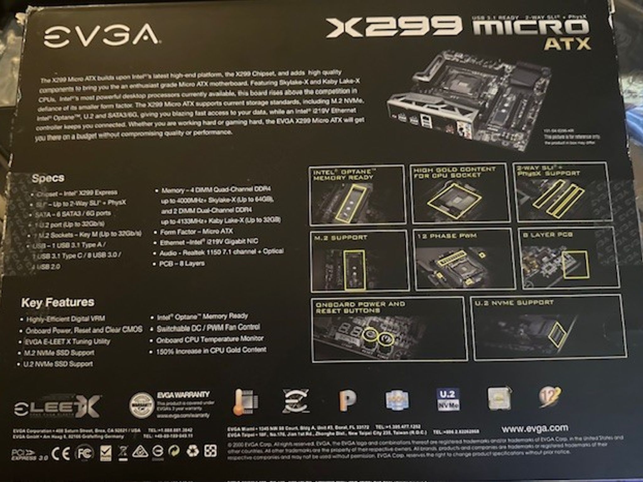 EVGA X299 MicroATX MOBO Bundle with I9-10900K Installed