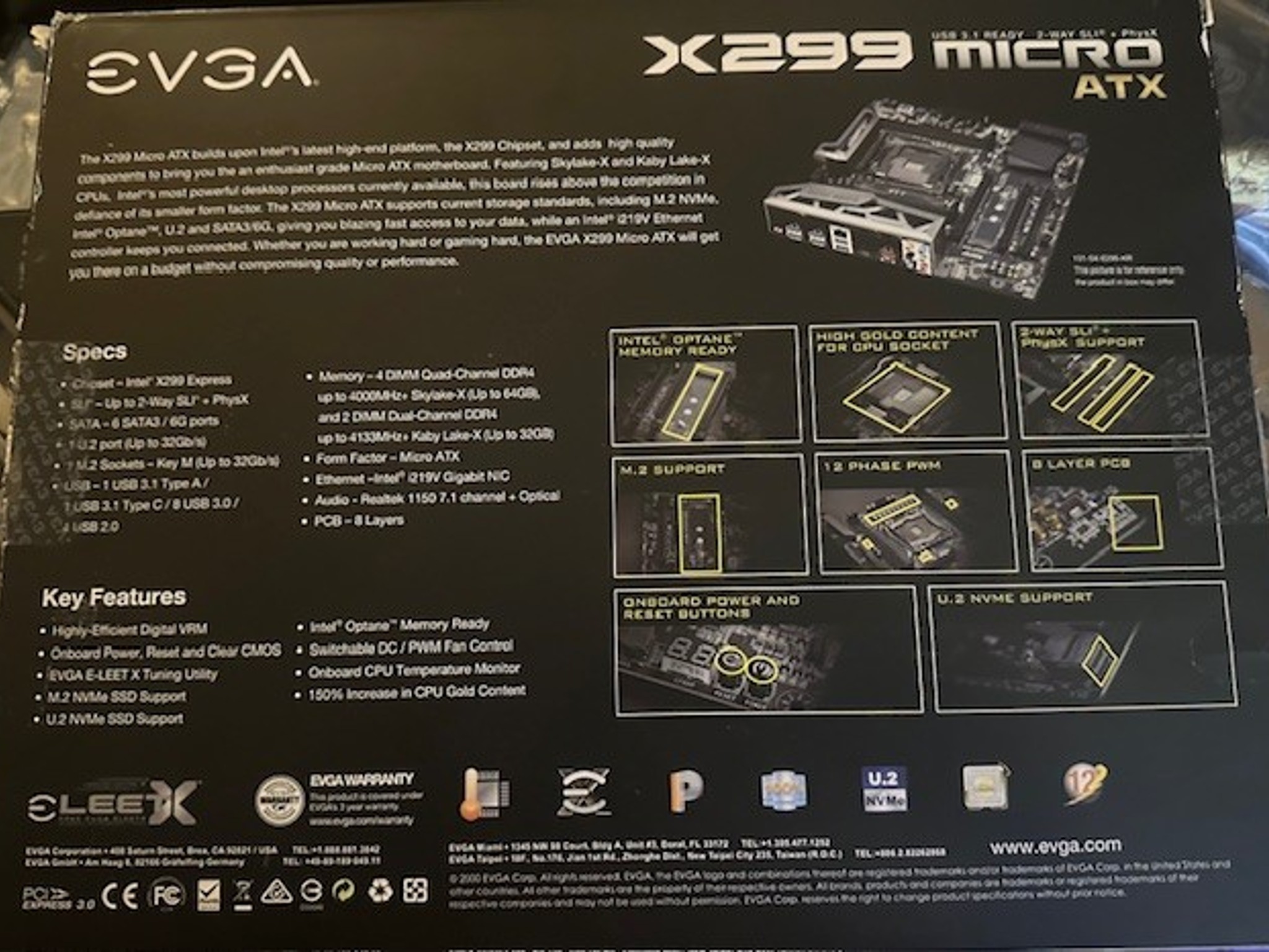 EVGA X299 MicroATX MOBO Bundle with I9-10900K Installed