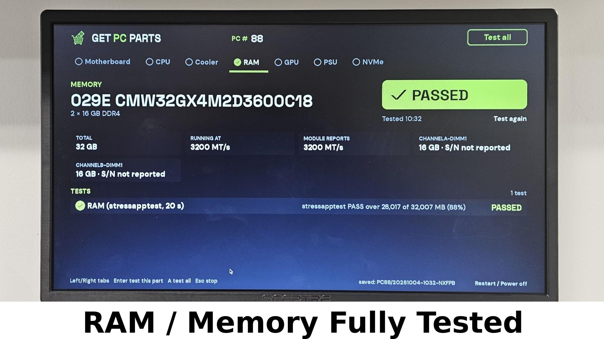 32GB DDR4 (2x16GB) CL18 3600MT/s Corsair Vengeance RGB PRO