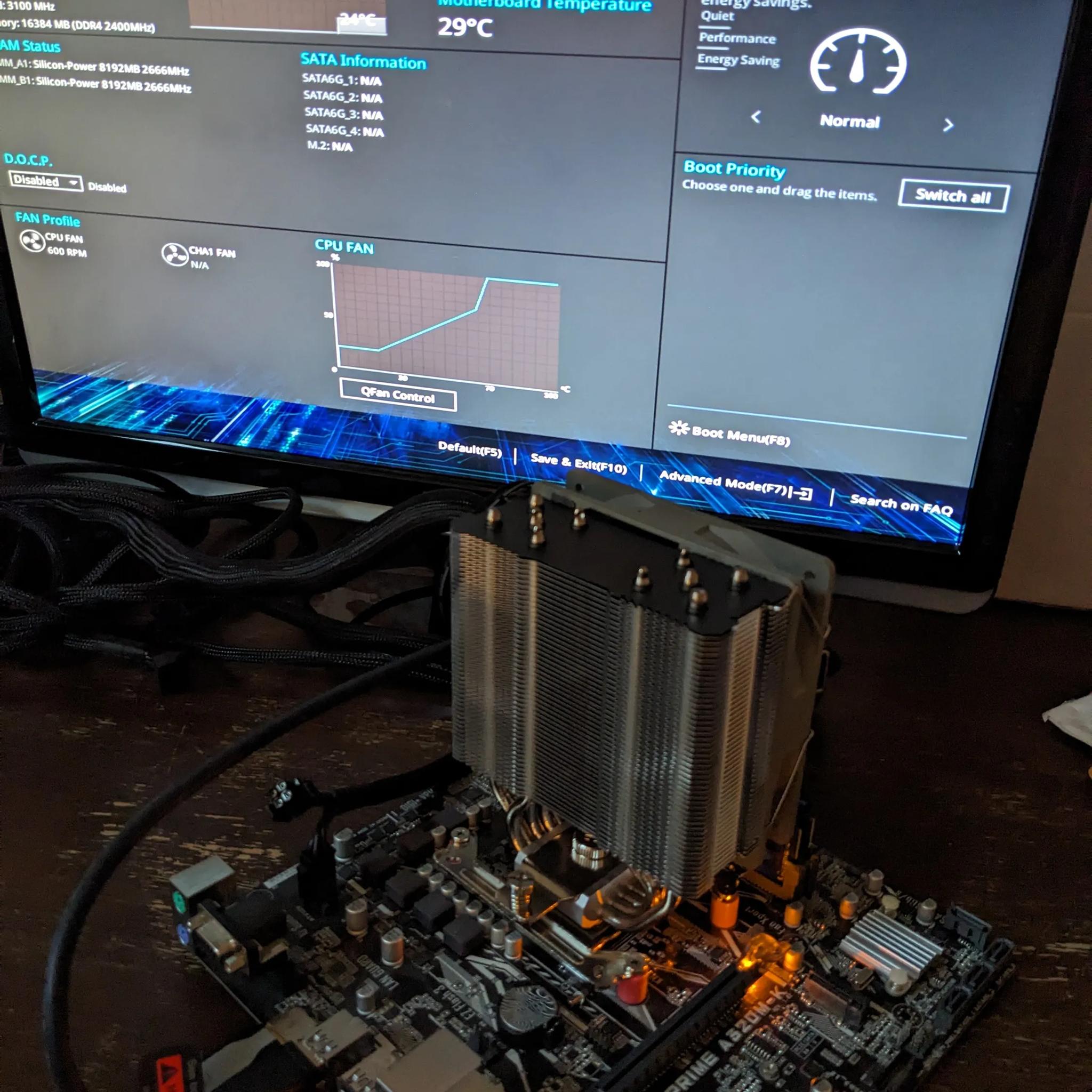 AM 4 Mobo, CPU, RAM combo: Asus Prime A320M-K, A8-9600 APU, 16GB RAM, NEW Theralright cooler!