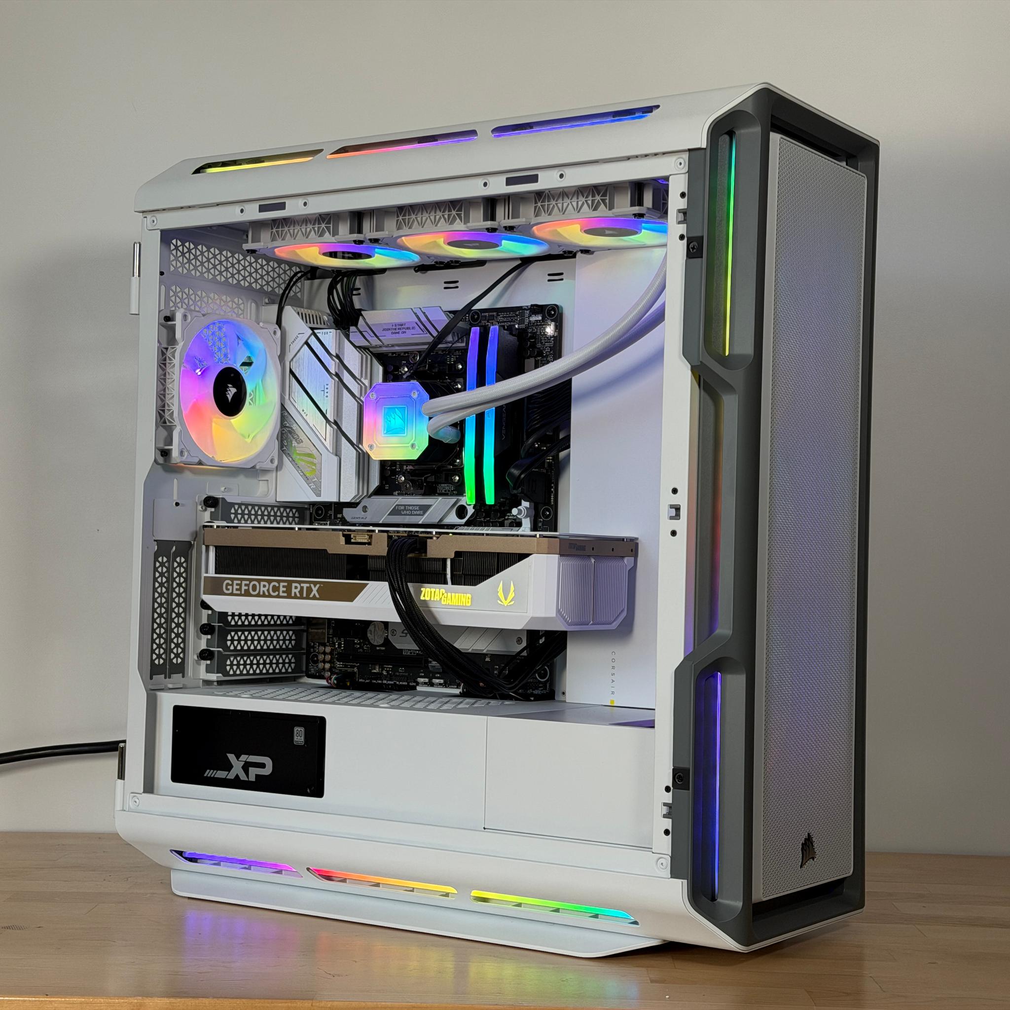RTX 5080 Whiteout 9800x3d Gaming PC 96gb DDR5 Gen 5 2tb nvme ssd