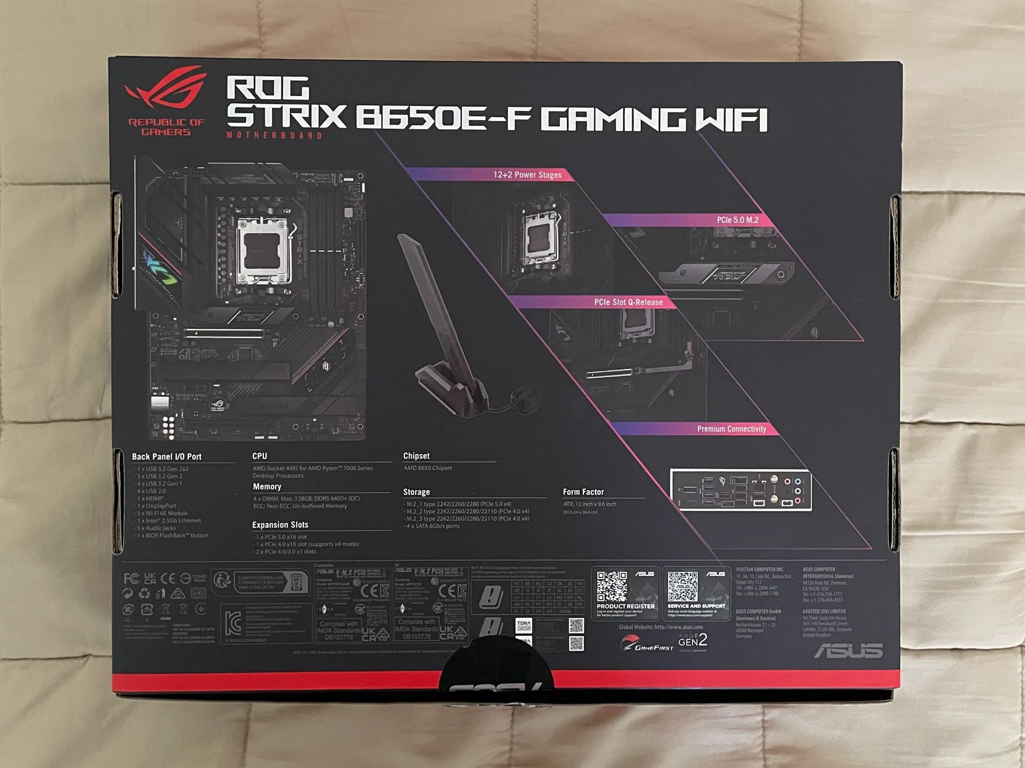 ASUS ROG STRIX B650E-F GAMING WIFI AM5 ATX Motherboard